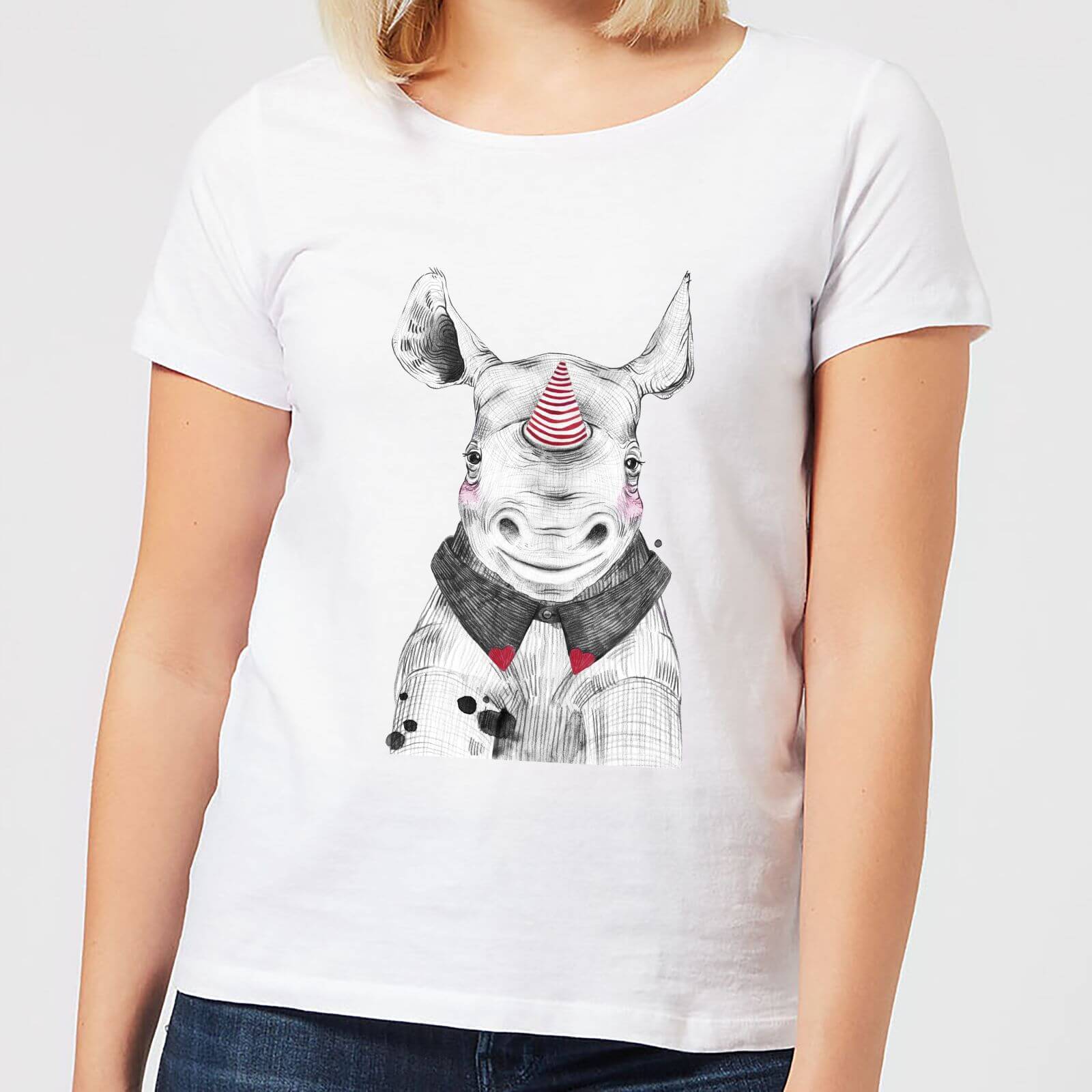 Clown Rhino Women's T-Shirt - White - XXL - White