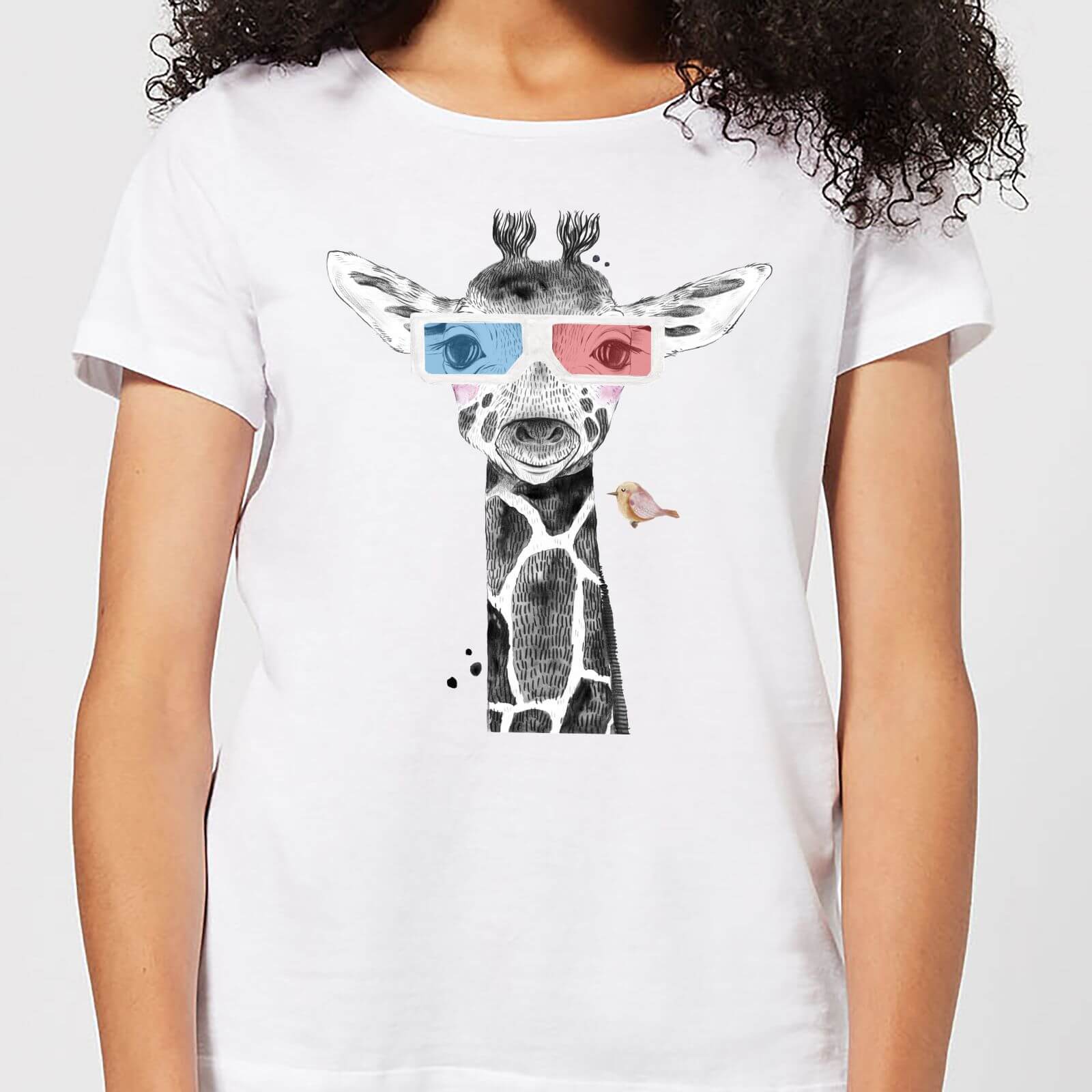 3D Giraffe Women's T-Shirt - White - S - White