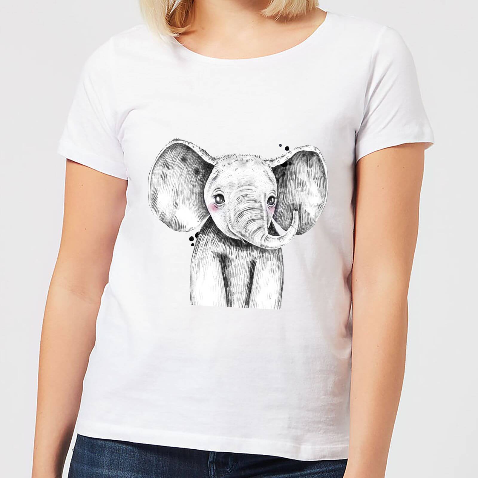 Cute Elephant Women's T-Shirt - White - L - White