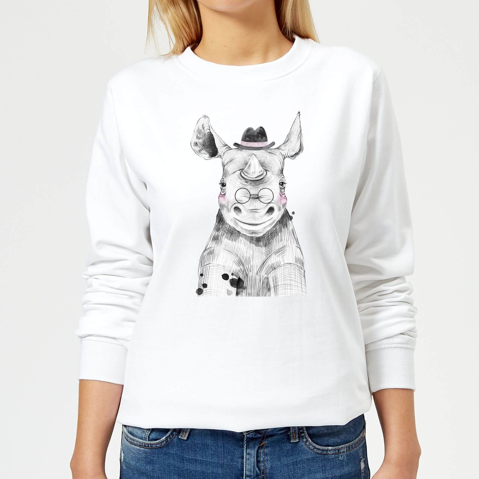 Literate Rhino Women's Sweatshirt - White - XS - White