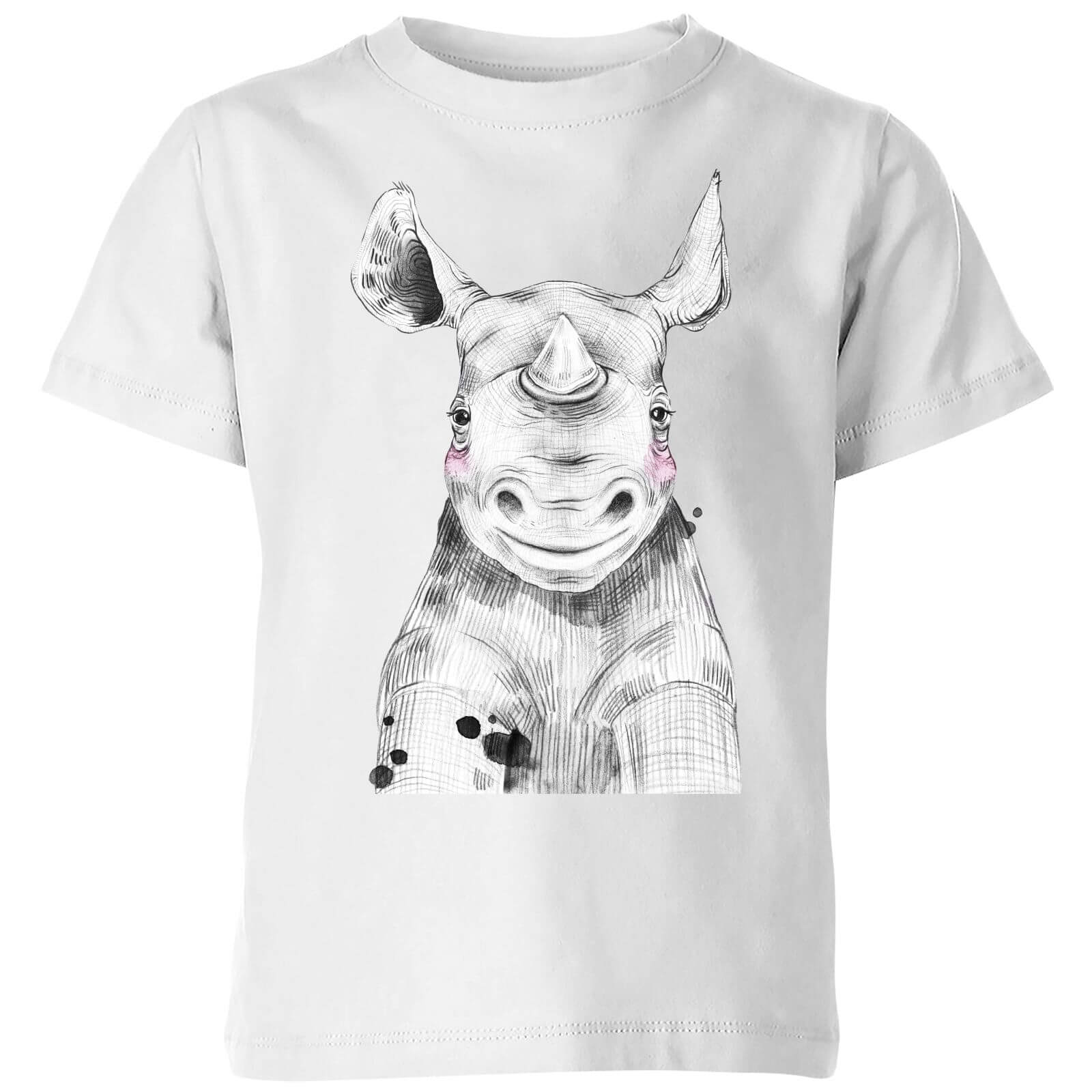 Blushed Rhino Kids' T-Shirt - White - 3-4 Years - White