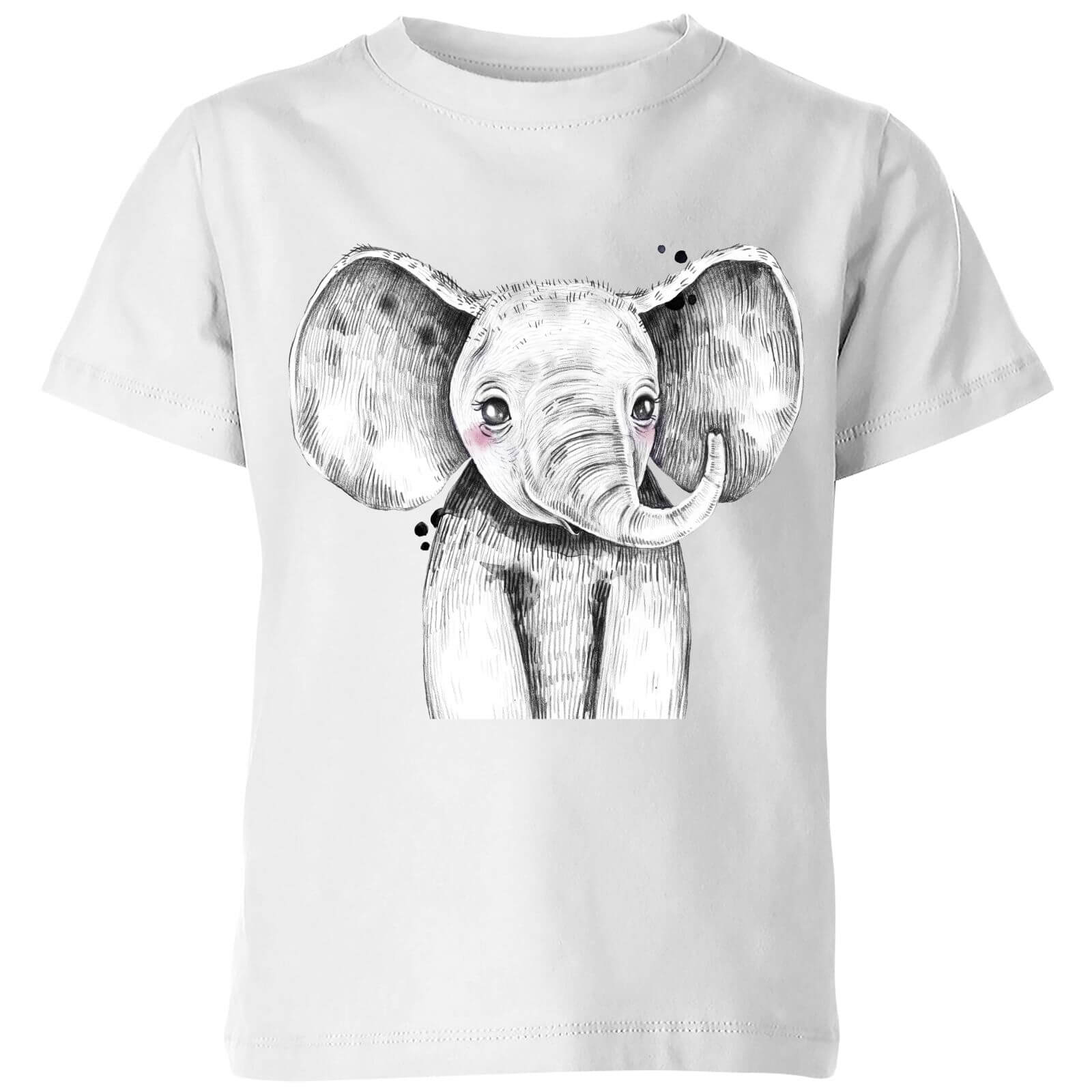 Cute Elephant Kids' T-Shirt - White - 7-8 Years - White