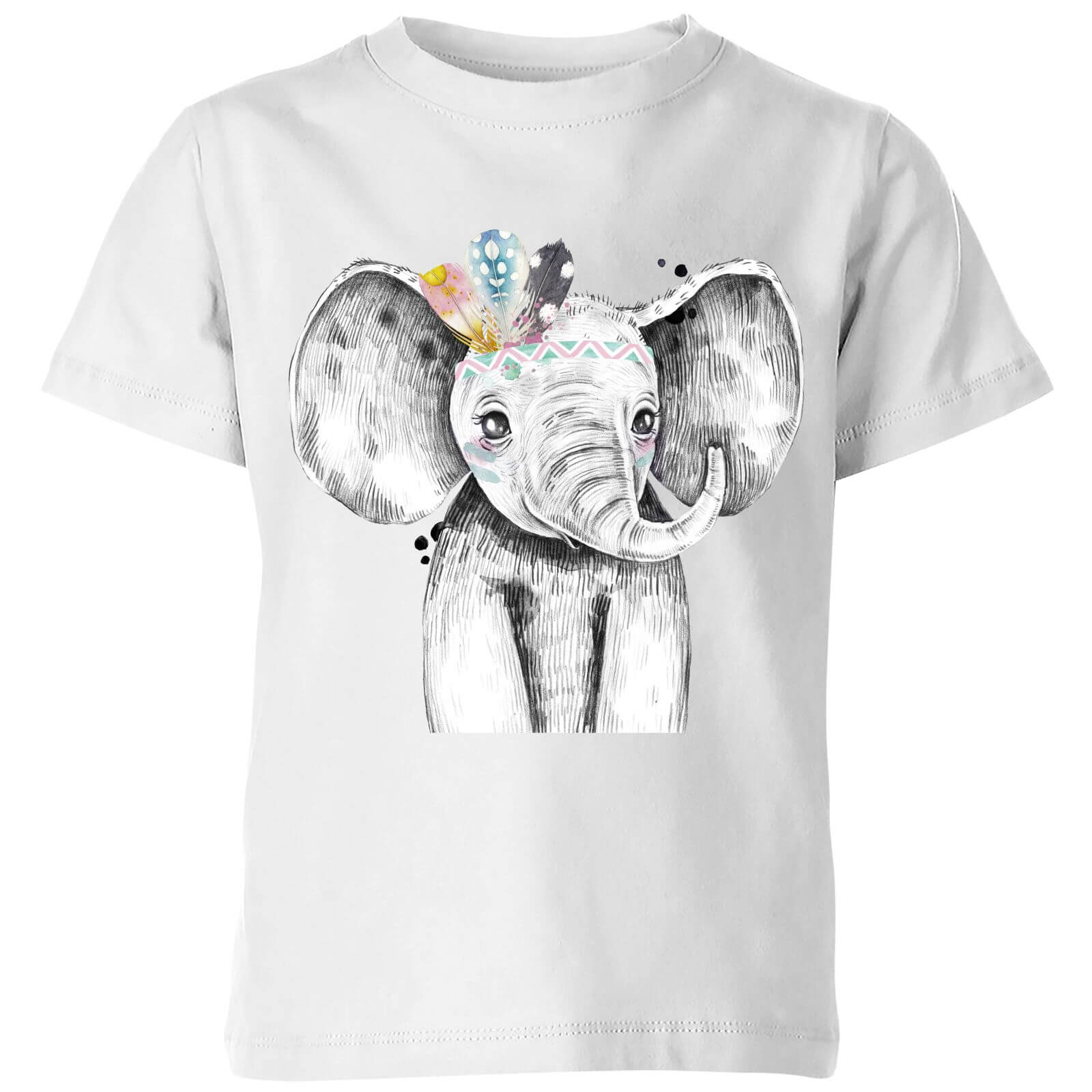 Indie Elephant Kids' T-Shirt - White - 7-8 Years - White