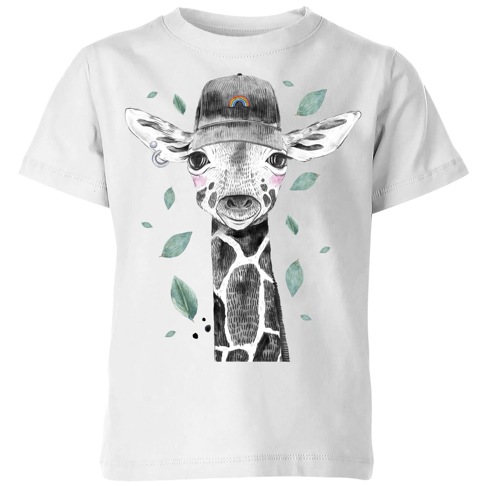 Rainbow Giraffe Kids' T-Shirt - White - 3-4 Years - White