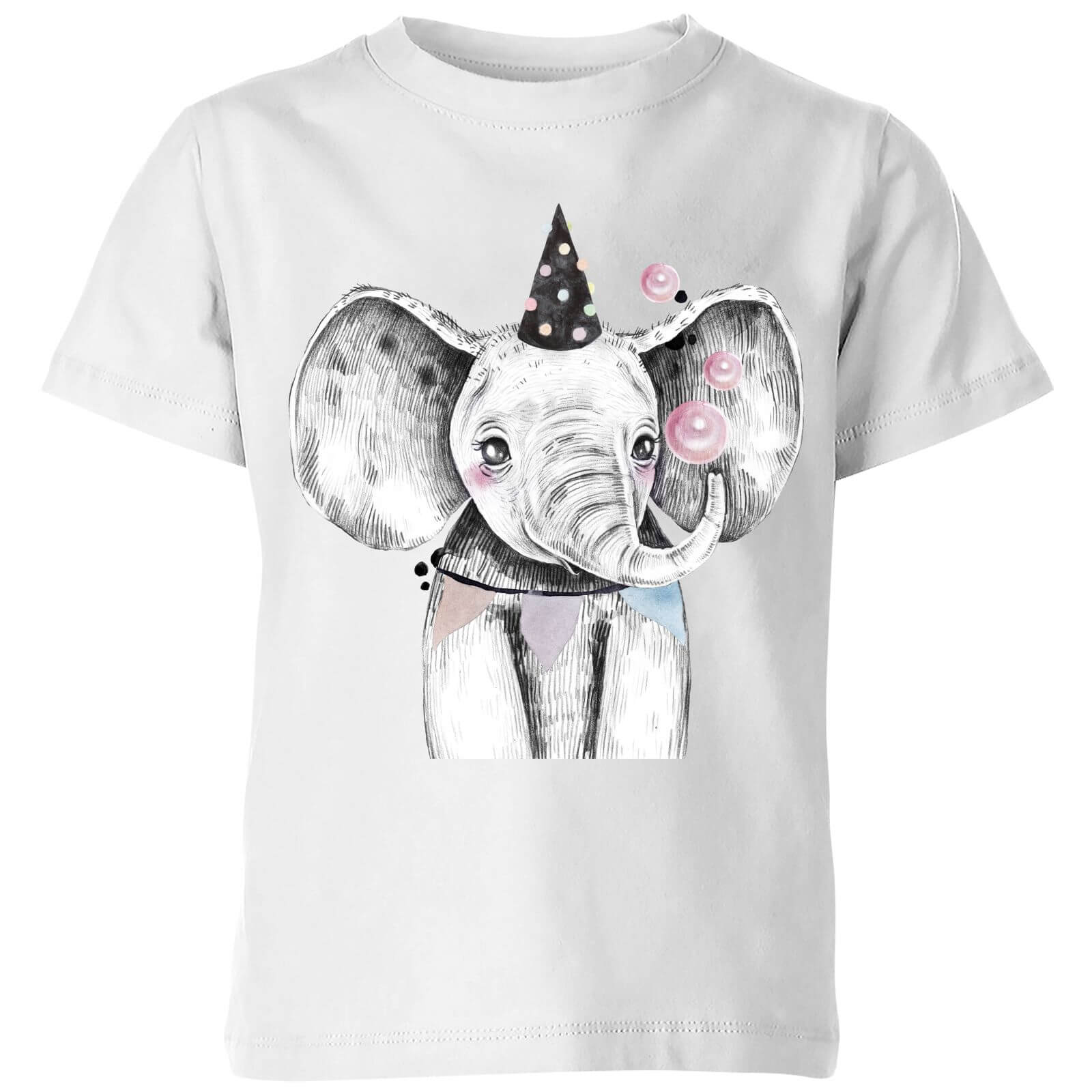 Party Elephant Kids' T-Shirt - White - 3-4 Years - White