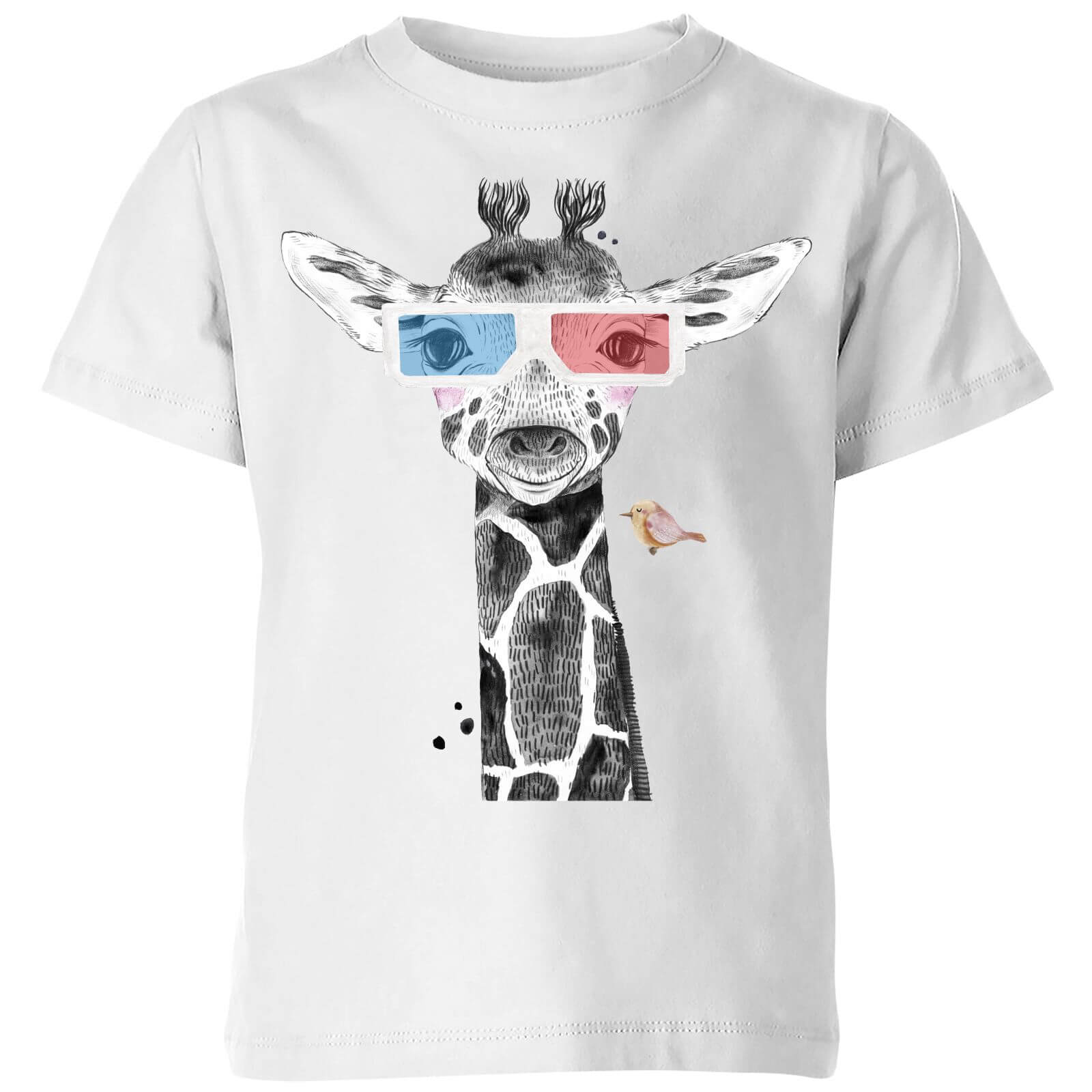 3D Giraffe Kids' T-Shirt - White - 7-8 Years - White