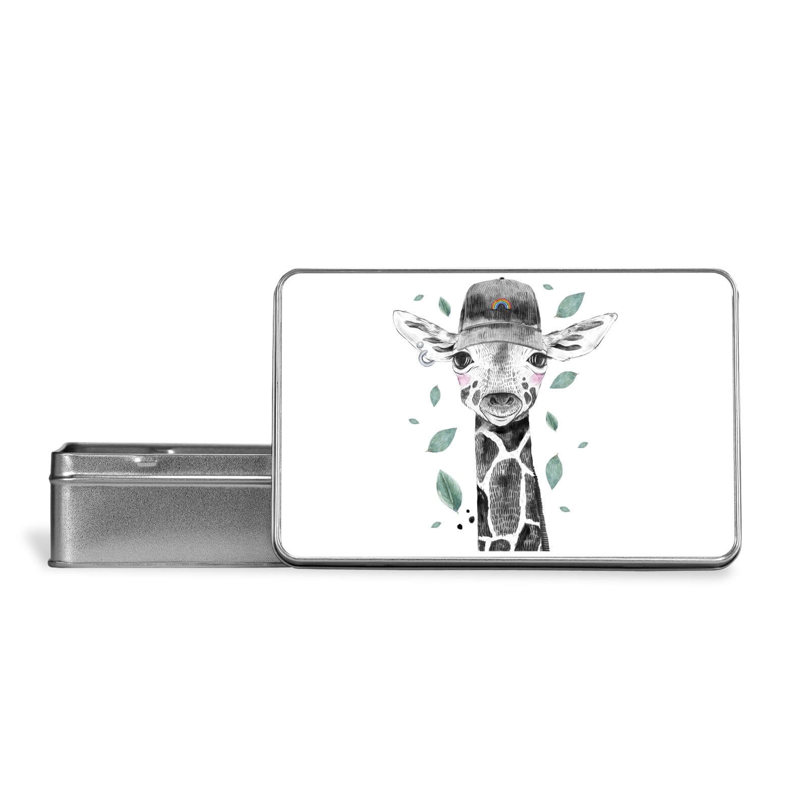 Rainbow Giraffe Metal Storage Tin