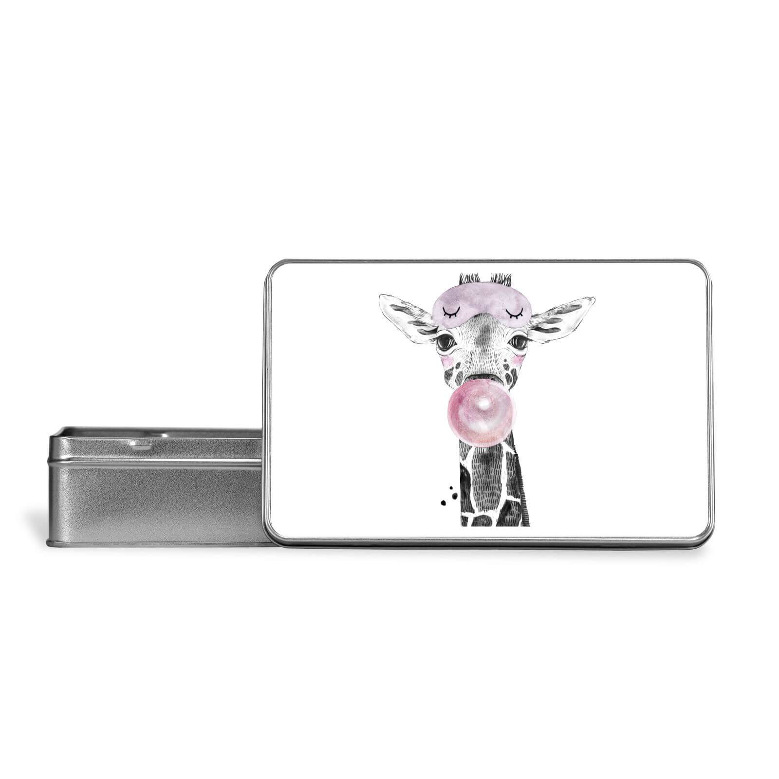 Bubblegum Giraffe Metal Storage Tin