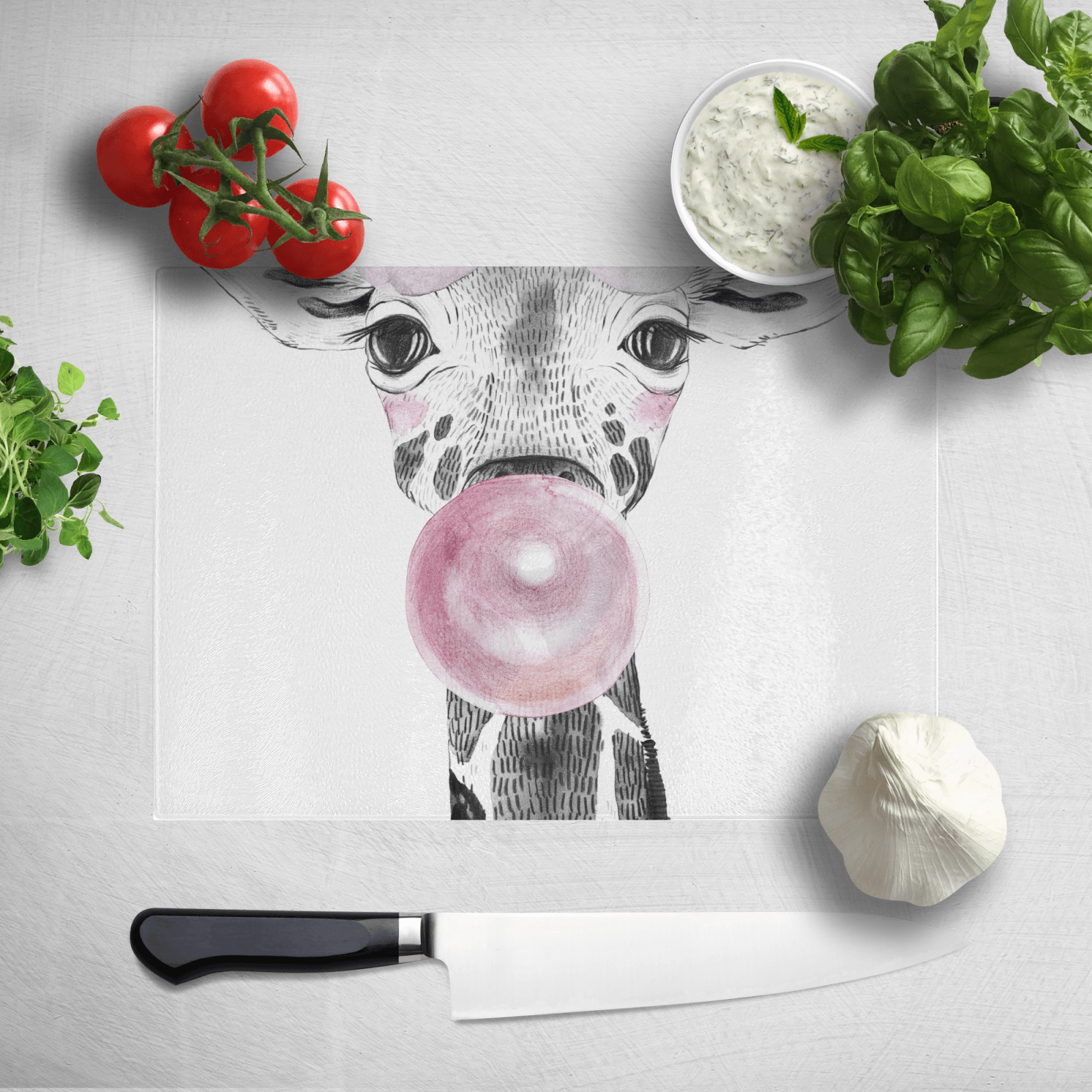 Bubblegum Giraffe Chopping Board