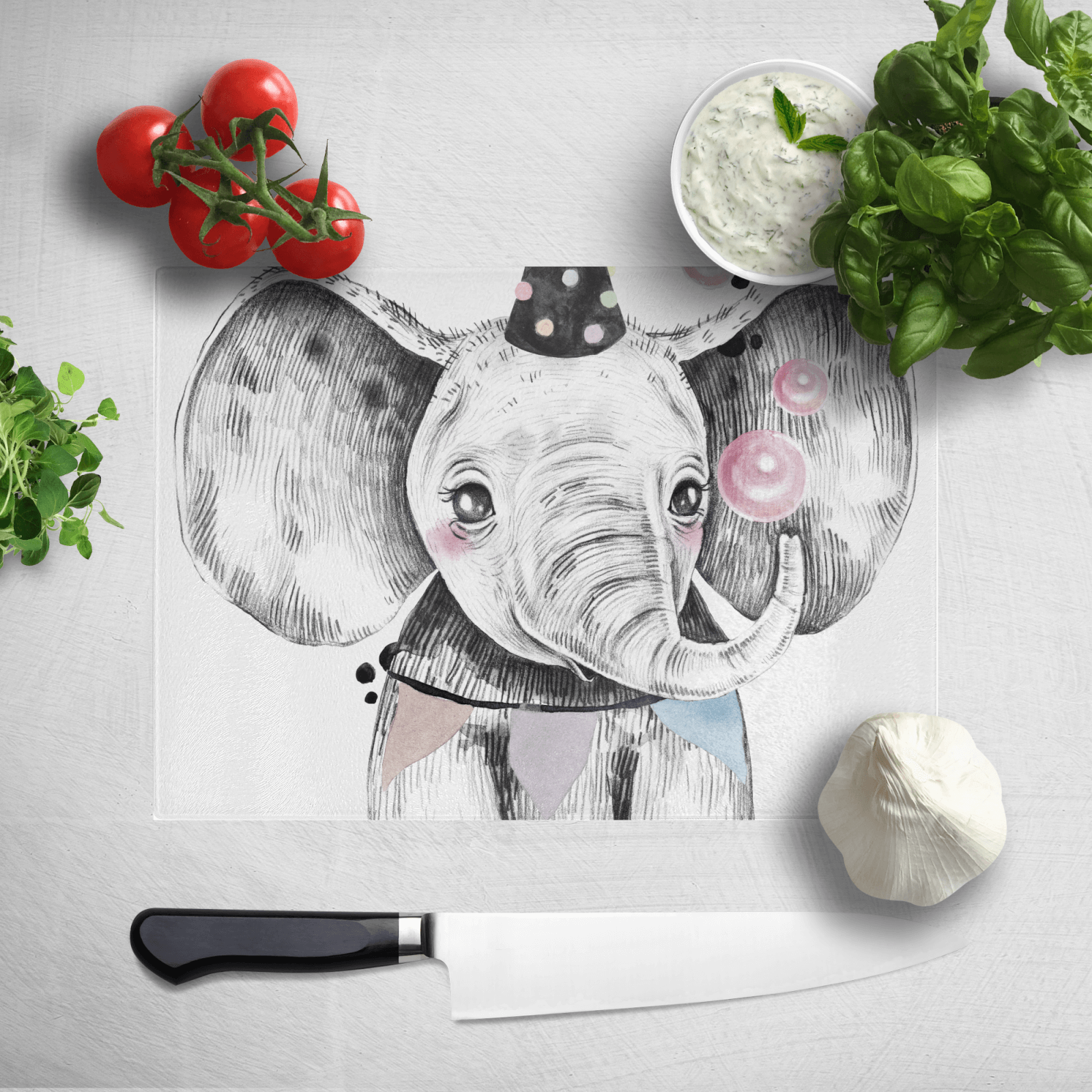 Party Elephant Chopping Board