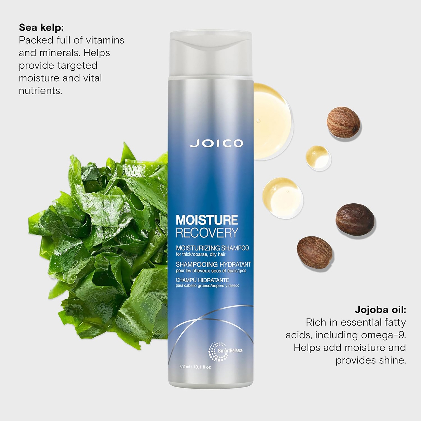 Thumbnail - Joico Moisture Recovery Moisturizing Shampoo For Thick-Coarse, Dry Hair 300ml