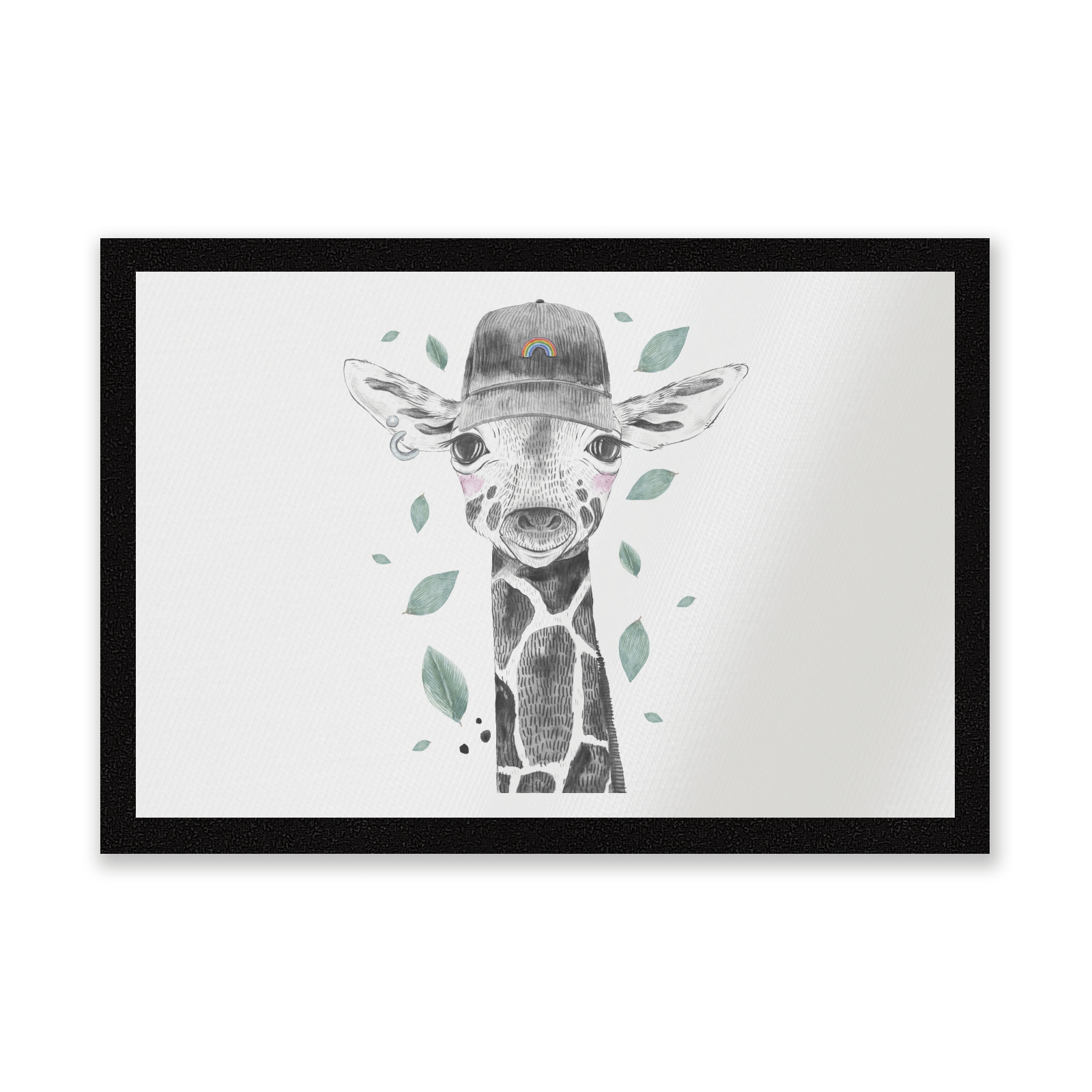 Rainbow Giraffe Entrance Mat