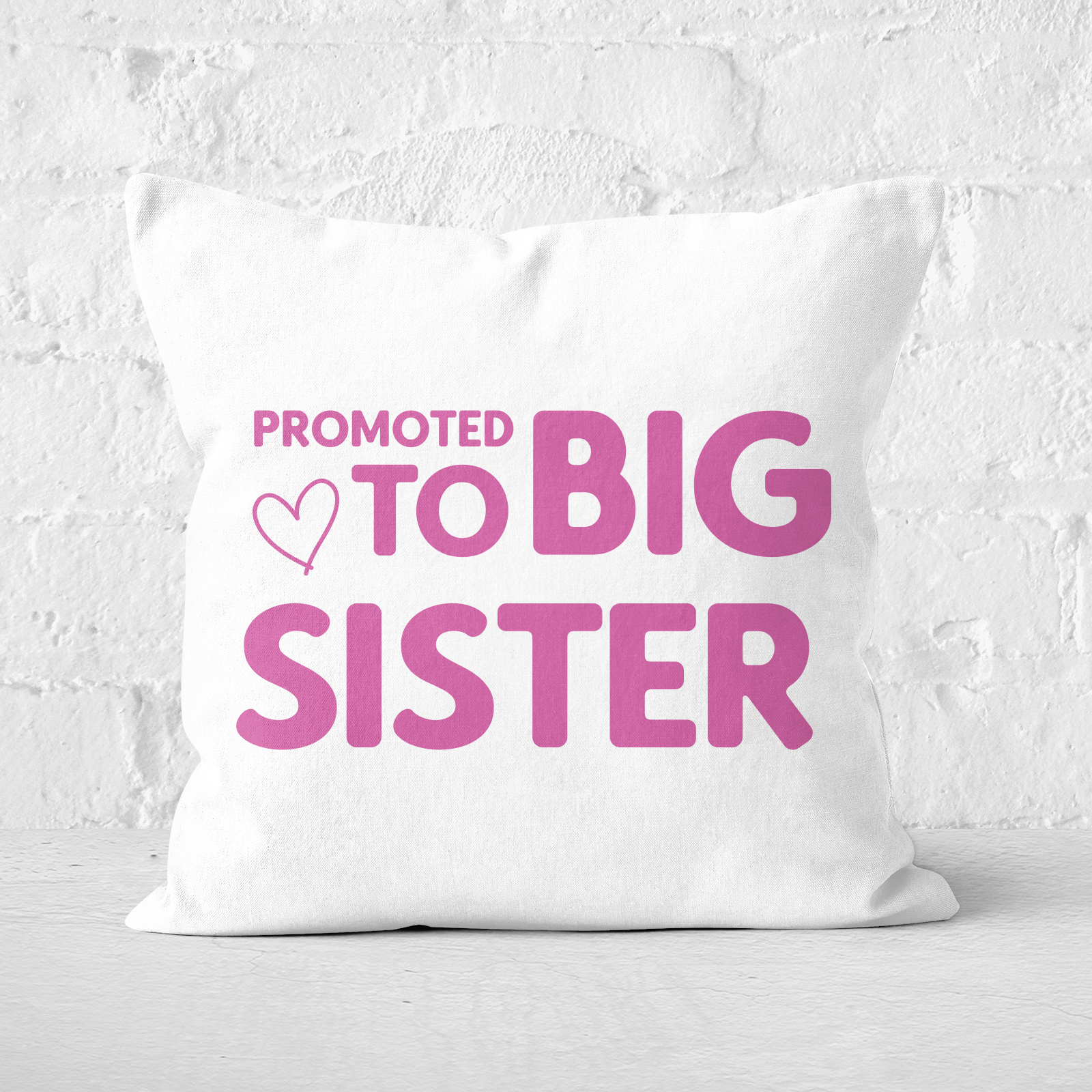 Promoted To Big Sister Square Cushion - 60x60cm - Soft Touch