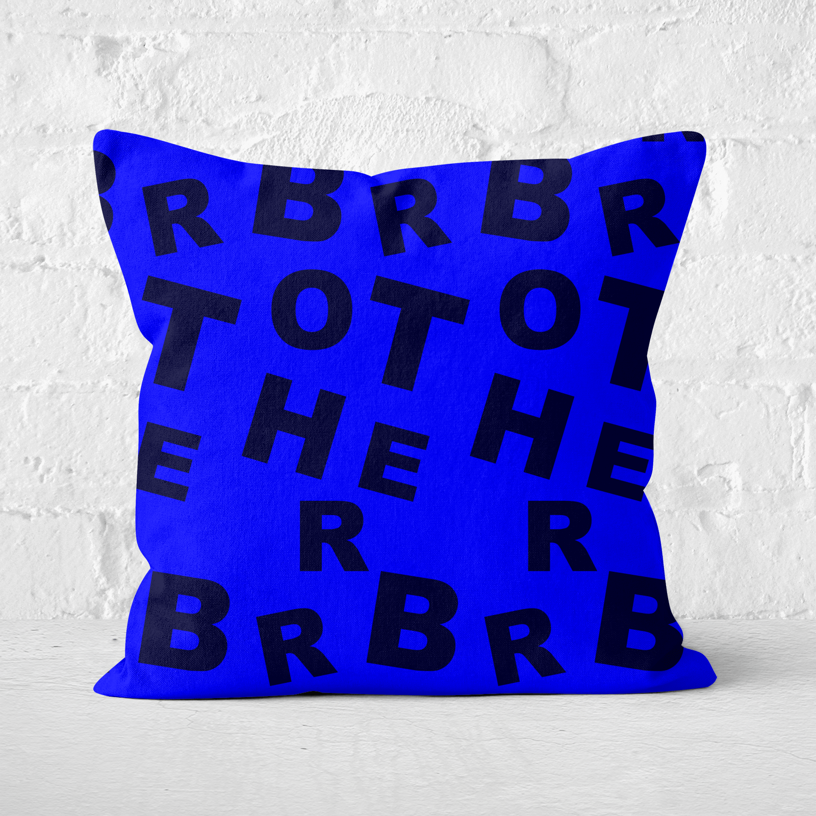 Brother Pattern Square Cushion - 60x60cm - Soft Touch