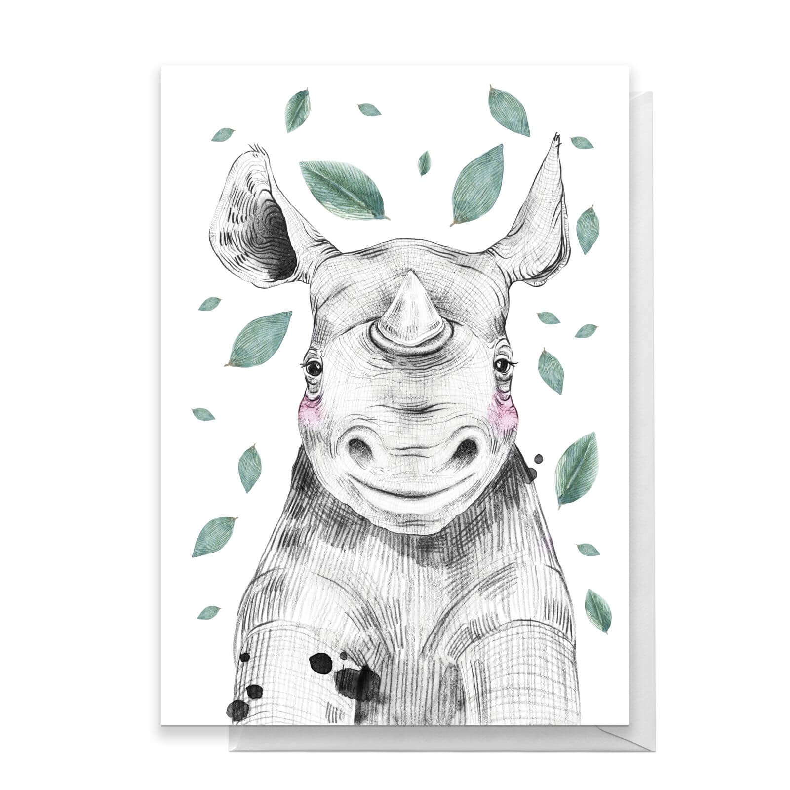Rhino Leaves Greetings Card - Standard Card