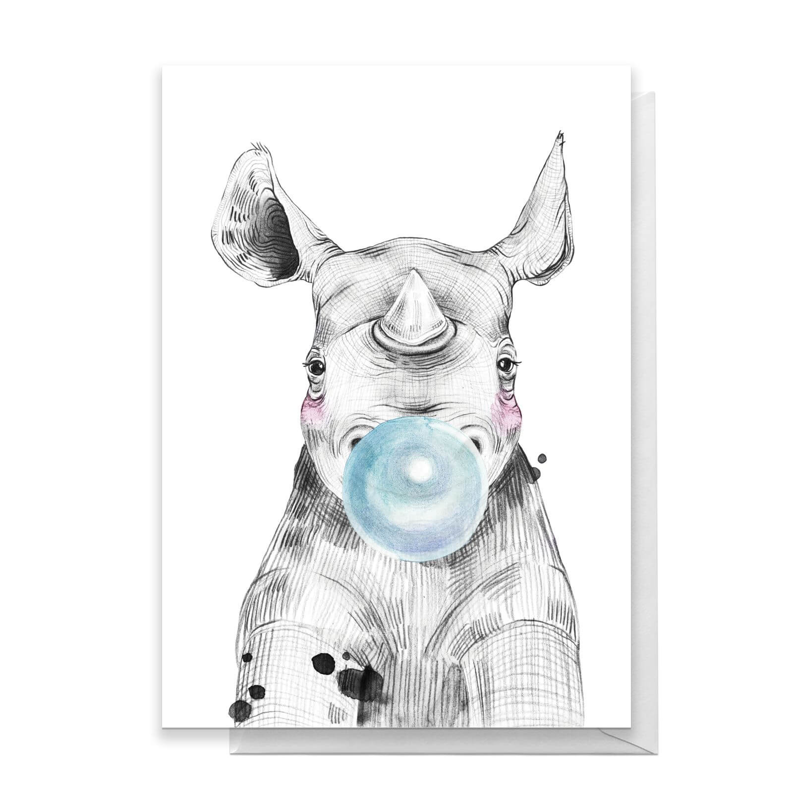 Rhino Blue Bugglegum Greetings Card - Standard Card