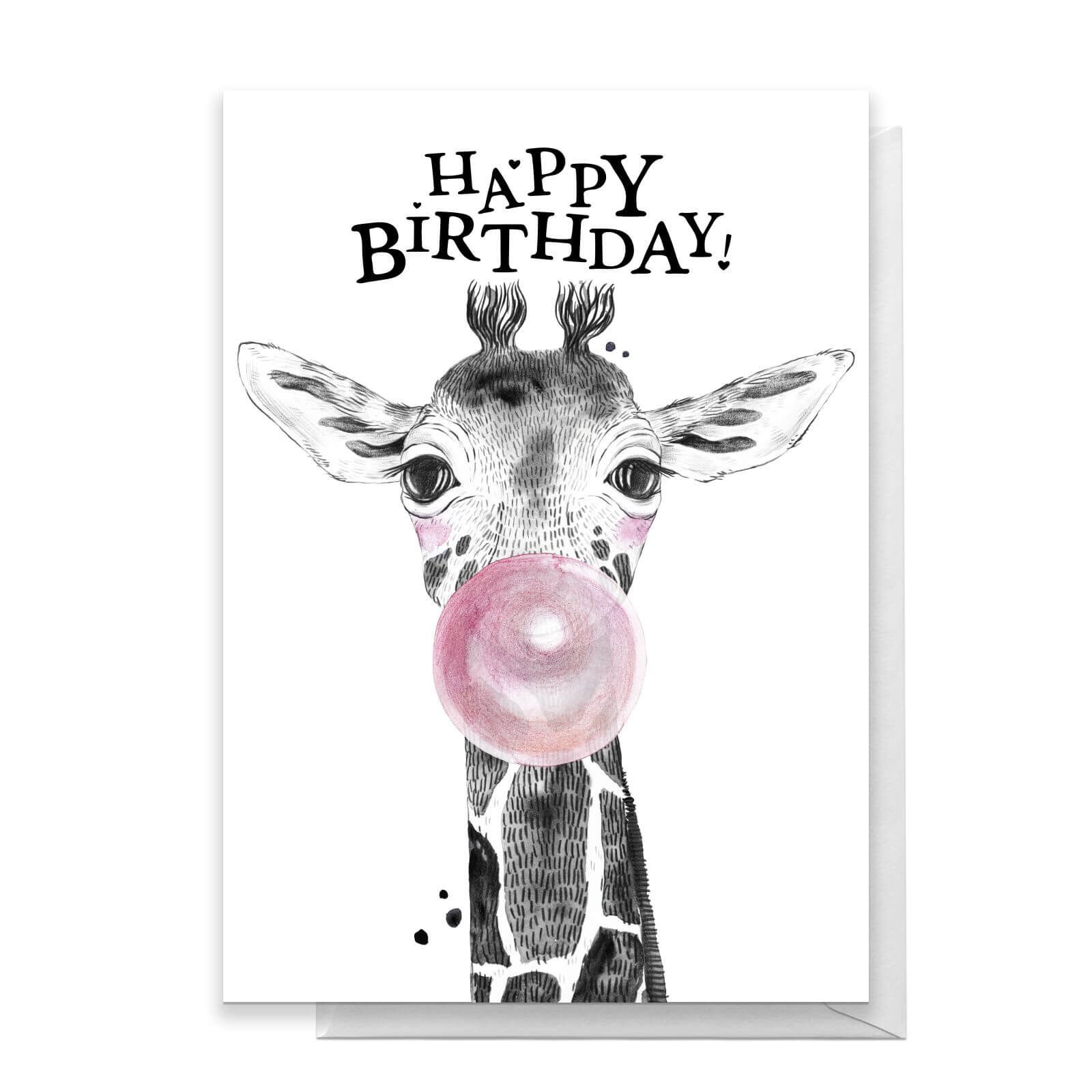 Happy Birthday Giraffe Greetings Card - Large Card