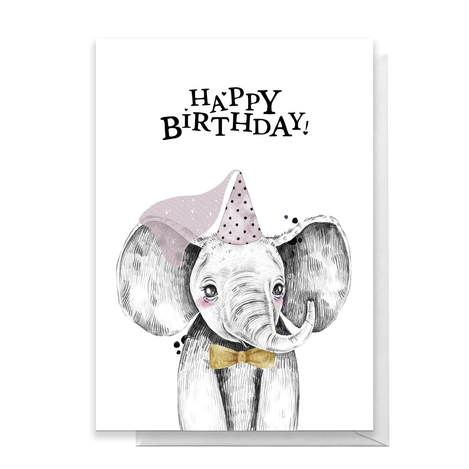 Happy Birthday Elephant Hat Greetings Card - Standard Card