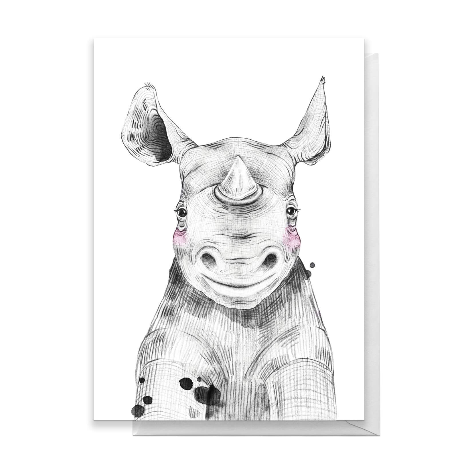Rhino Greetings Card - Large Card
