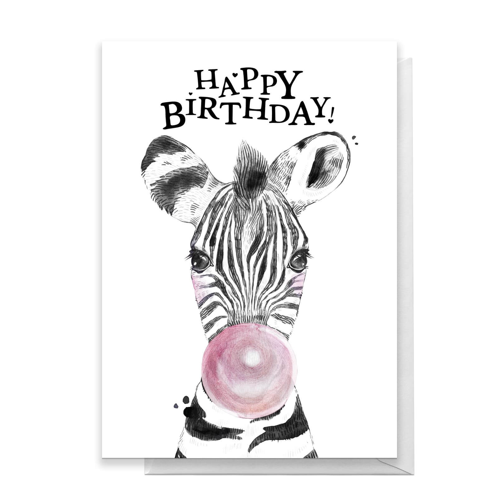 Happy Birthday Zebra Greetings Card - Standard Card