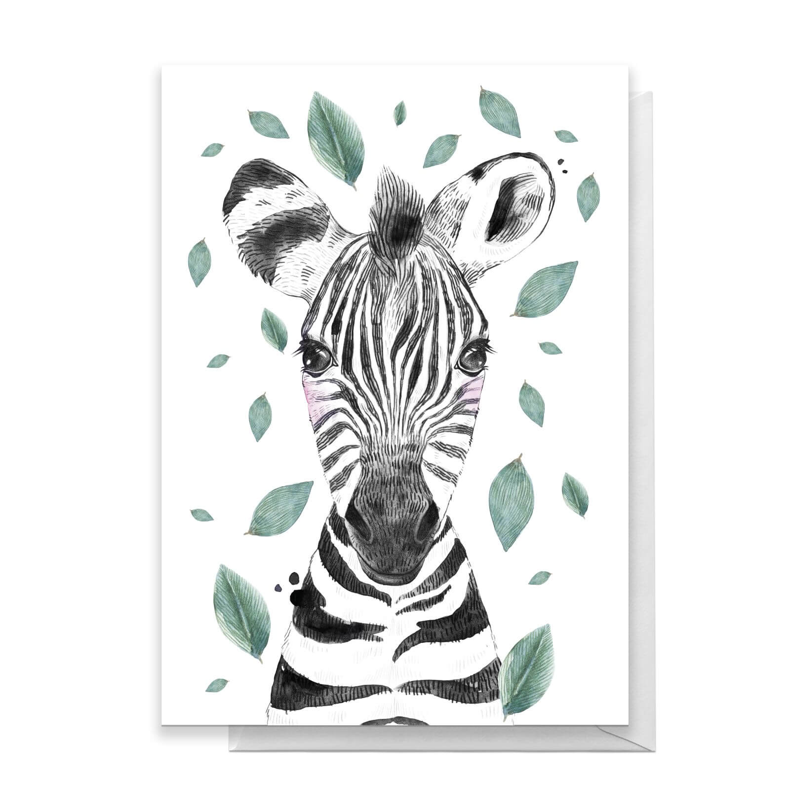 Zebra Leaves Greetings Card - Standard Card