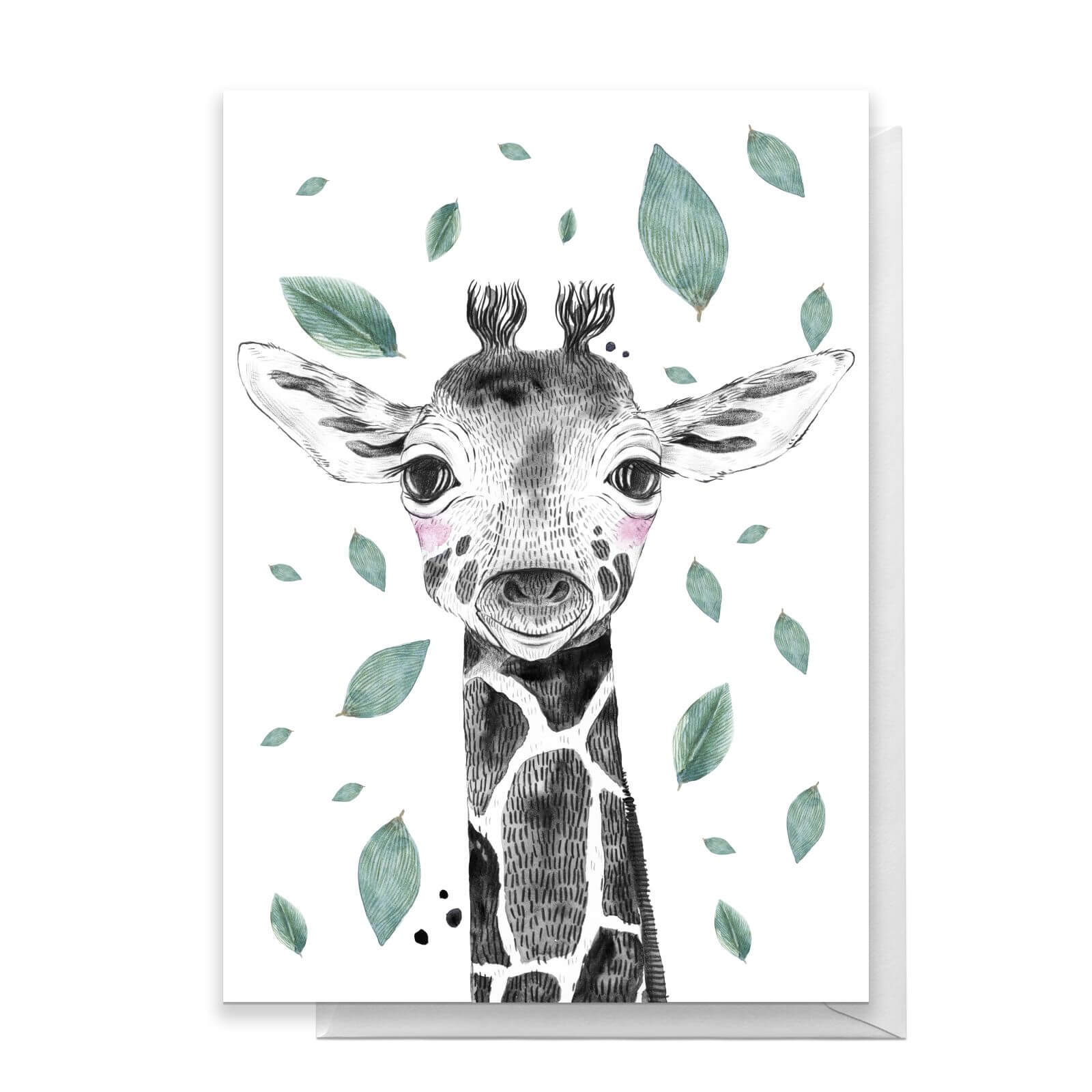 Giraffe Leaves Greetings Card - Standard Card