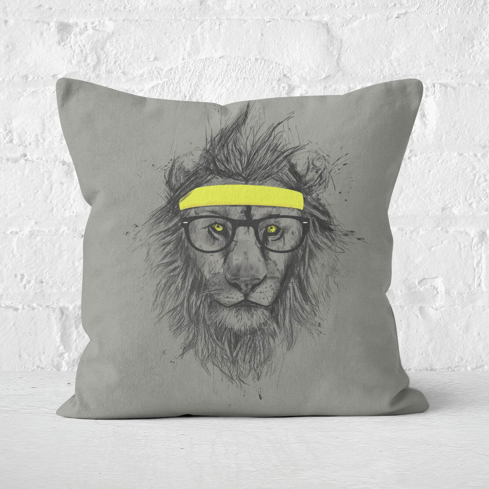 Hipster Lion Cushion Square Cushion - 60x60cm - Soft Touch