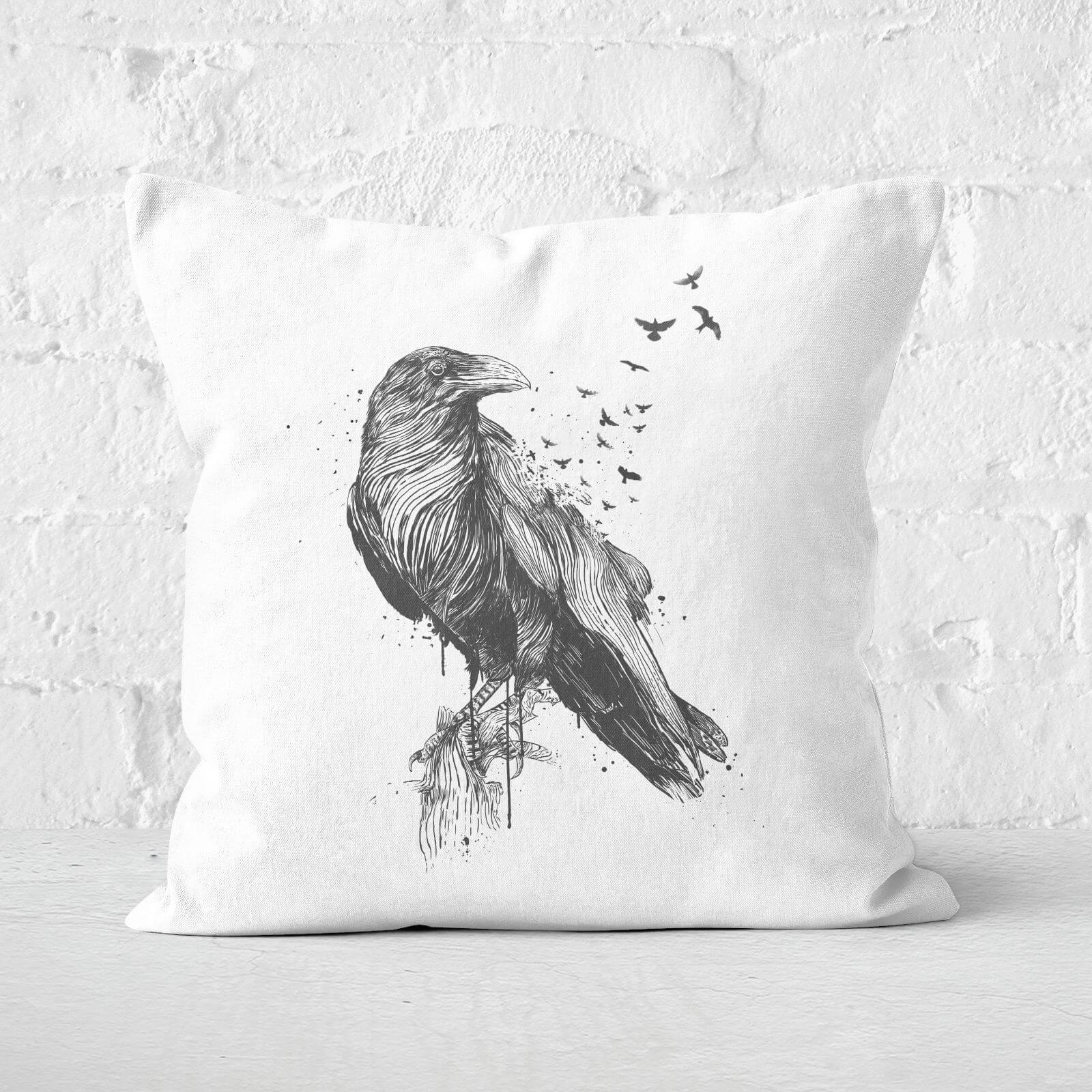 Born To Be Free Black & White Cushion Square Cushion - 50x50cm - Soft Touch