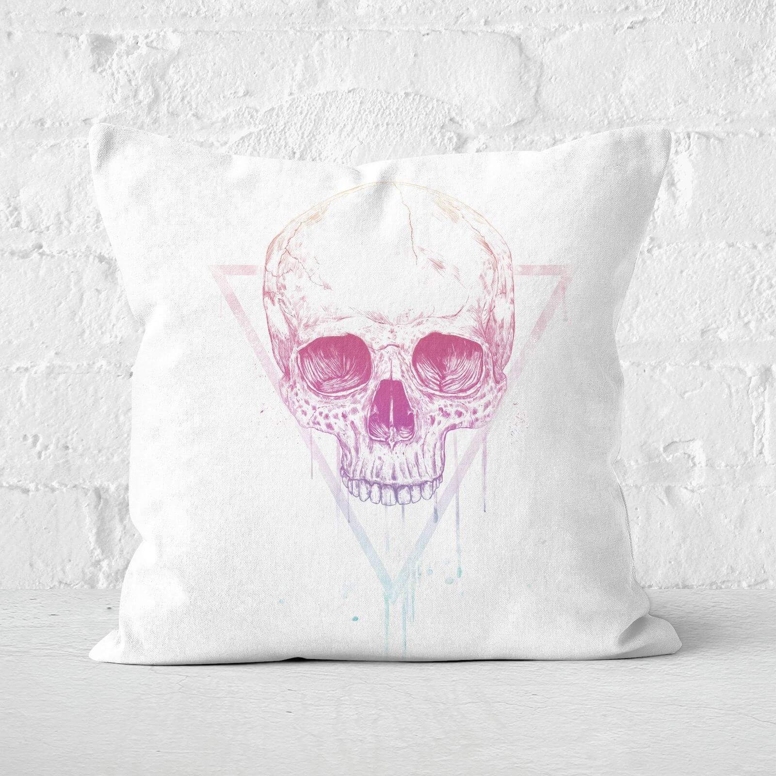 Skull In A Triangle Cushion Square Cushion - 60x60cm - Soft Touch