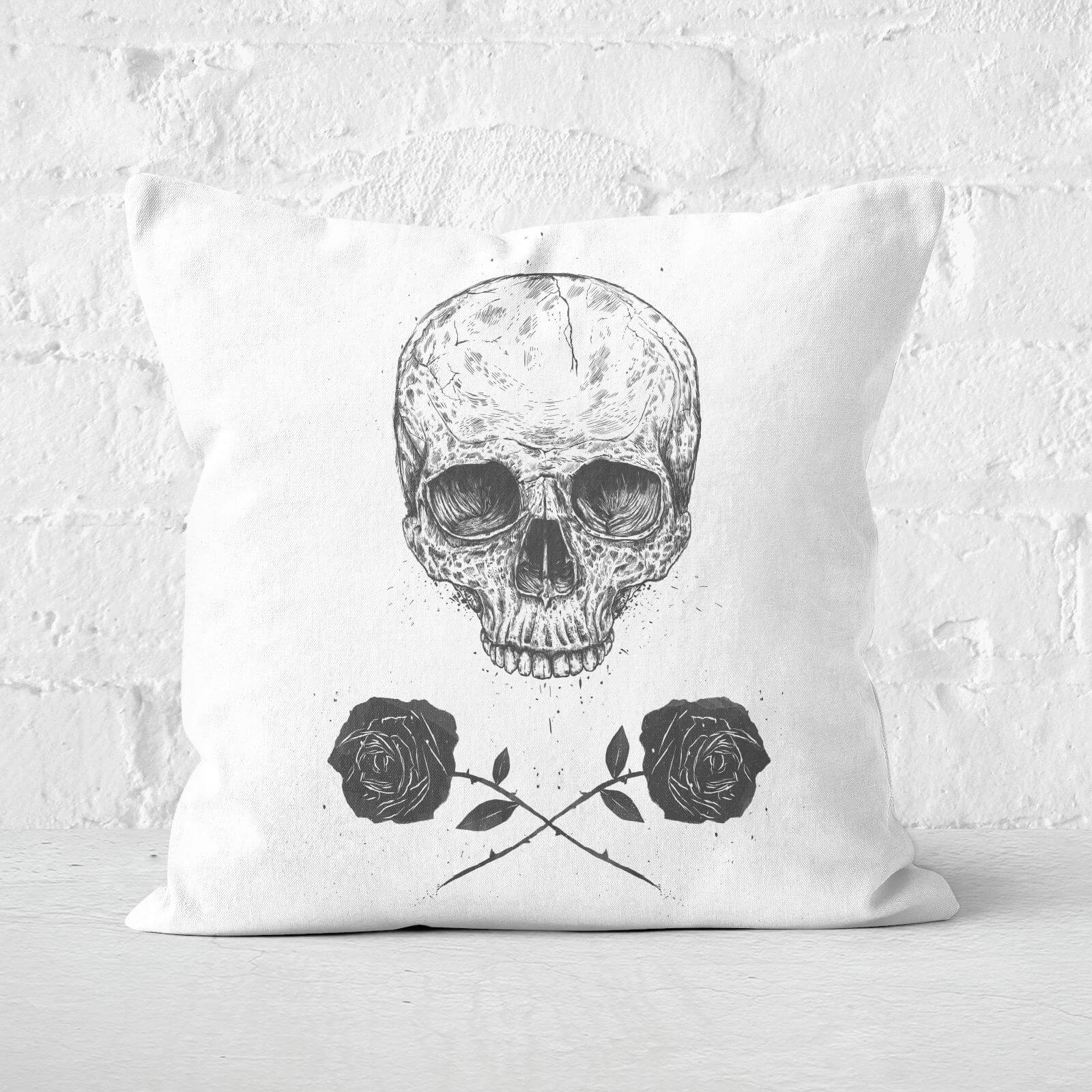 Skull And Roses Cushion Square Cushion - 50x50cm - Soft Touch