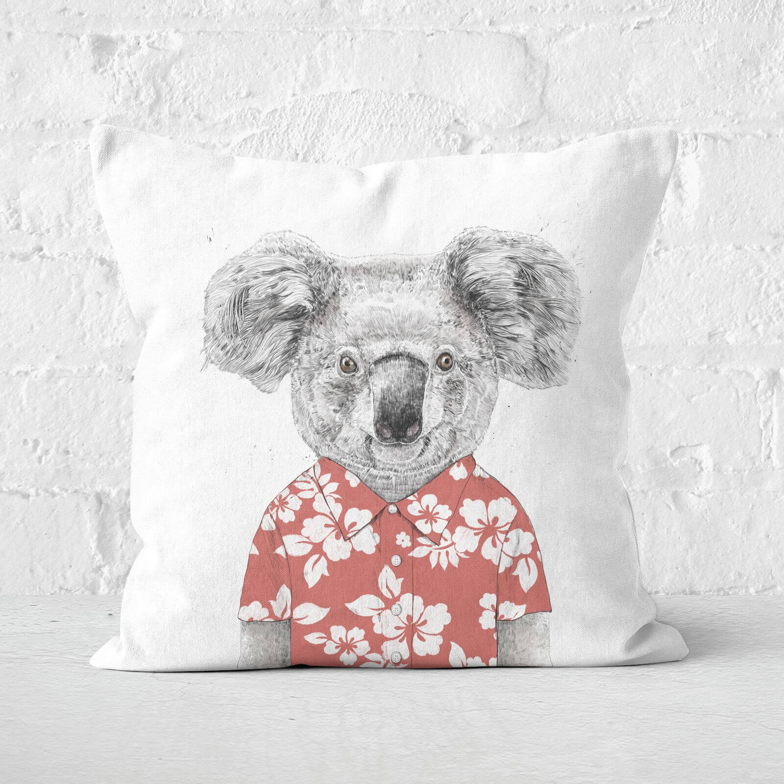 Summer Koala Red Cushion Square Cushion - 60x60cm - Soft Touch