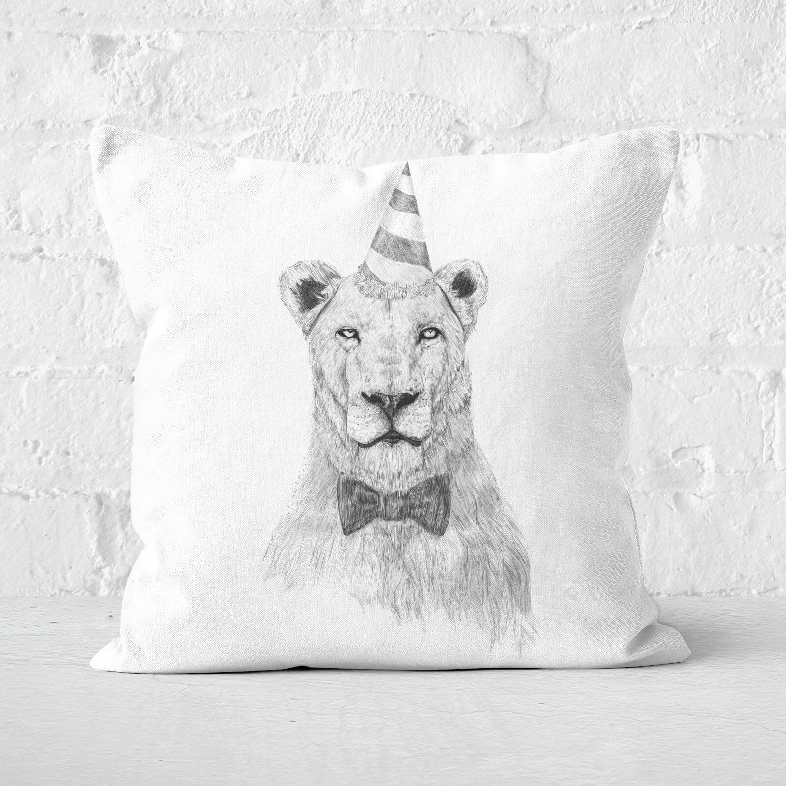 Get The Party Started Black & White Cushion Square Cushion - 60x60cm - Soft Touch