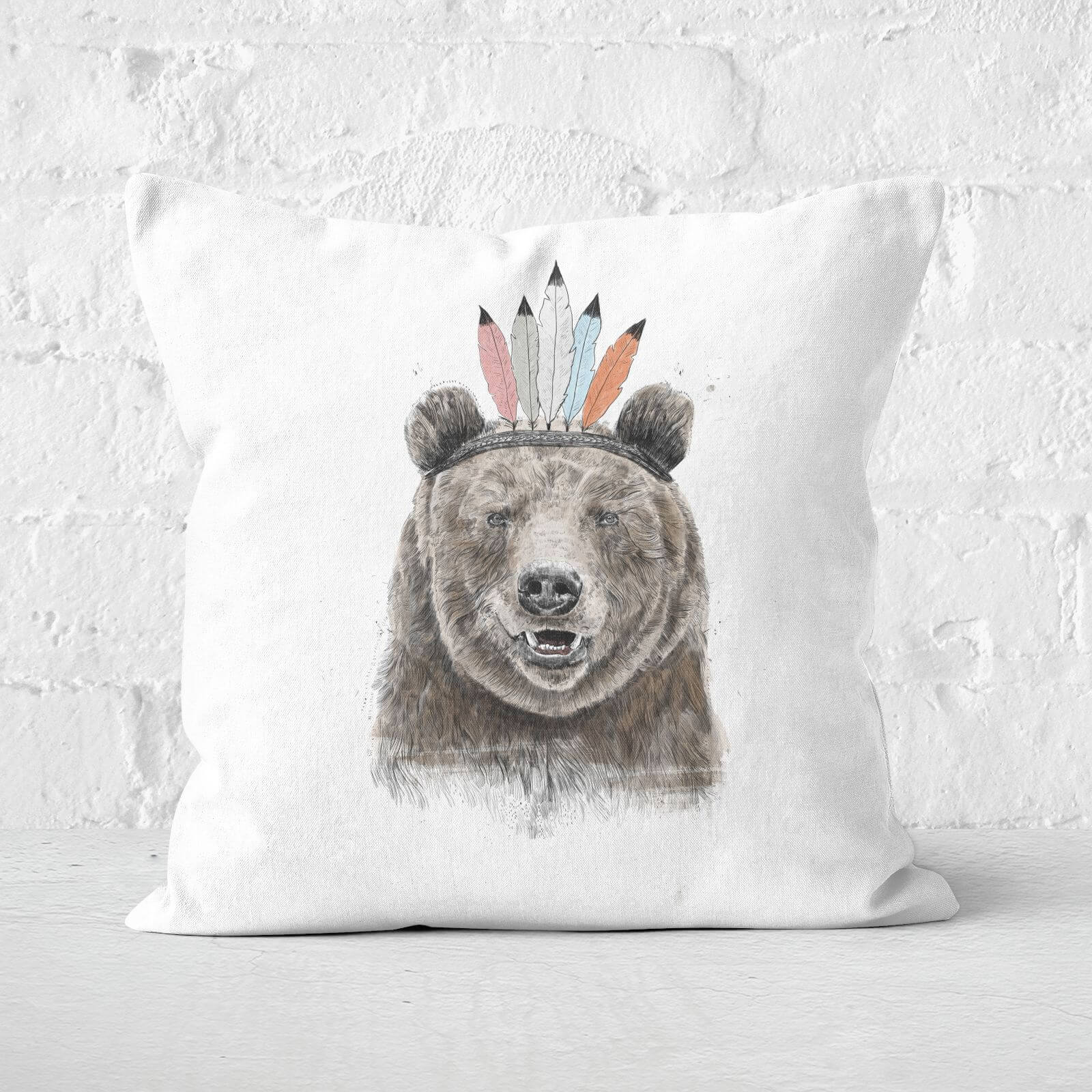 Festival Bear Cushion Square Cushion - 50x50cm - Soft Touch