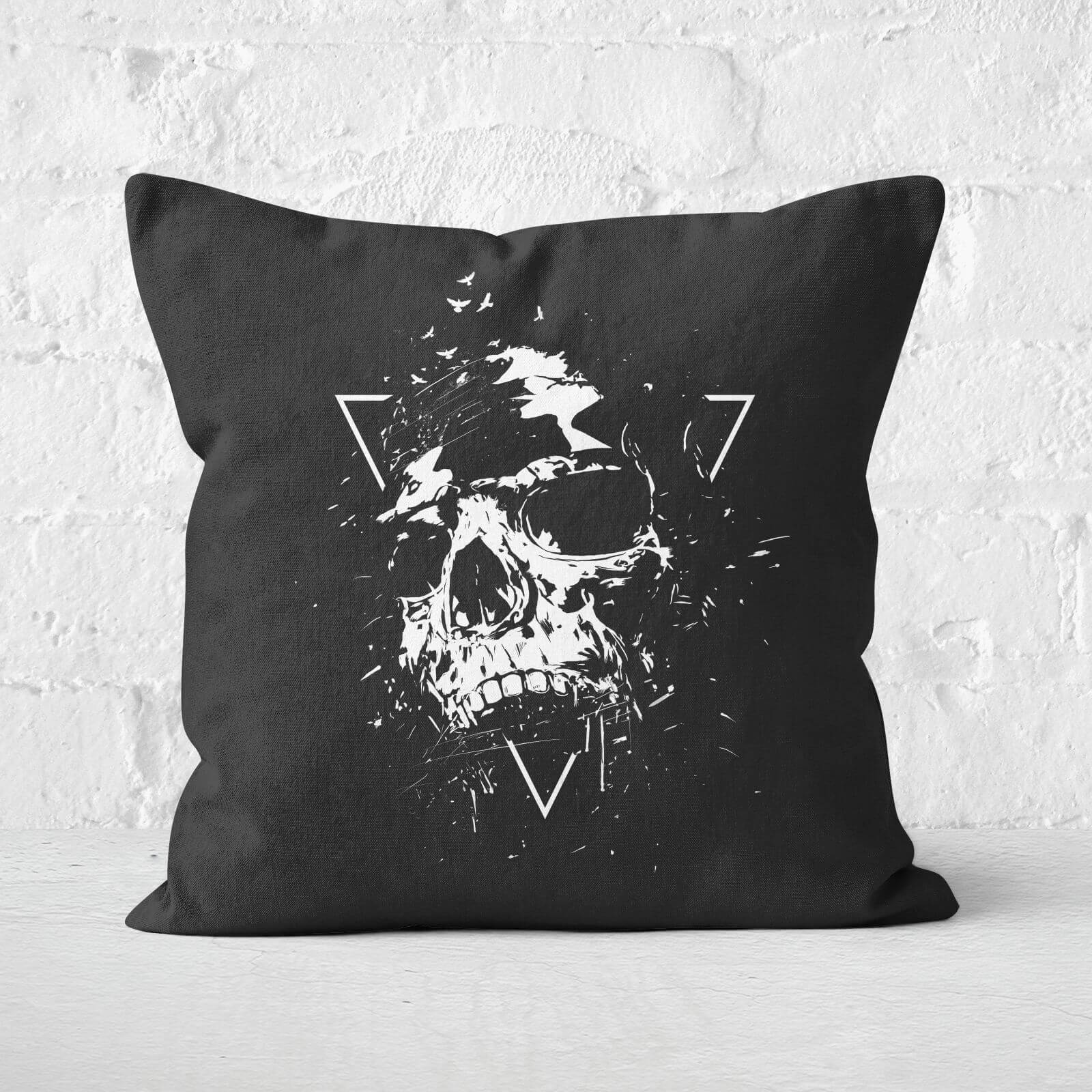 Skull X Black & White Cushion Square Cushion - 60x60cm - Soft Touch