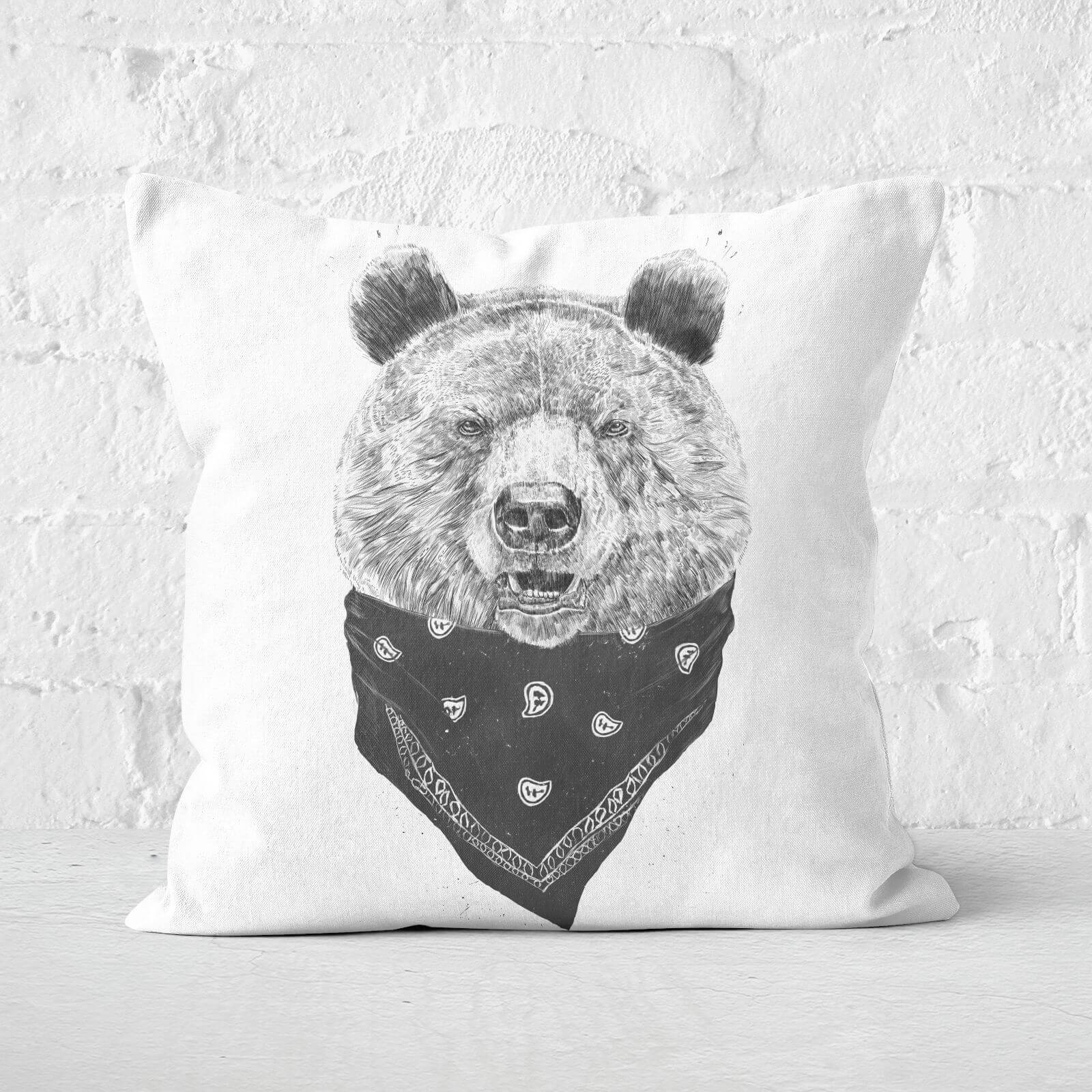 Wild Bear Cushion Square Cushion - 60x60cm - Soft Touch