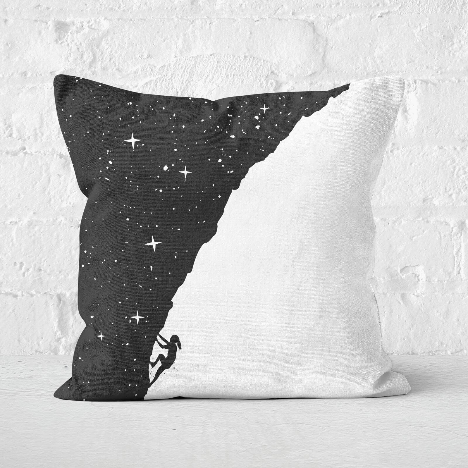 Night Climbing Black & White Cushion Square Cushion - 60x60cm - Soft Touch
