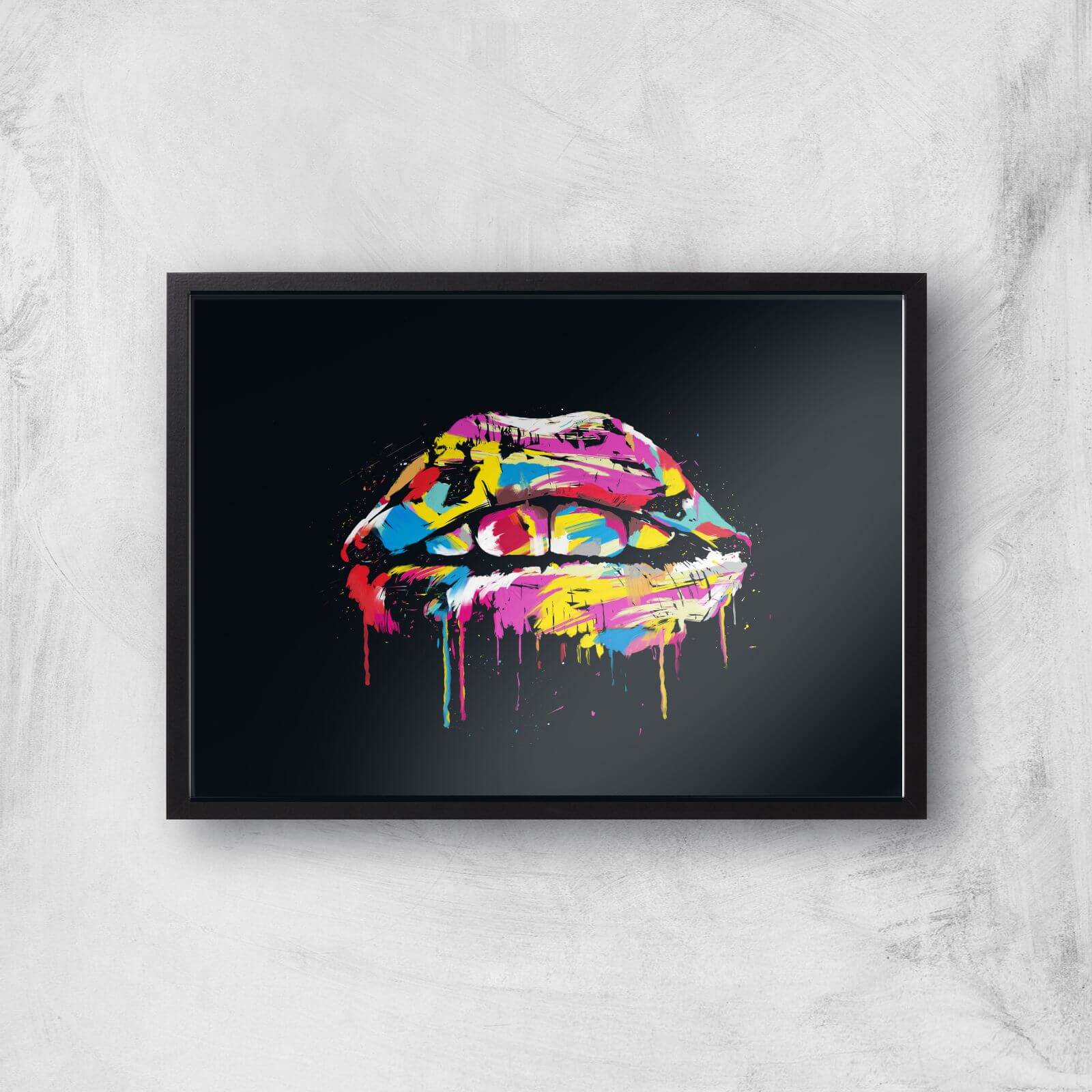 Colorful Lips Print Giclee Art Print - A2 - Black Frame