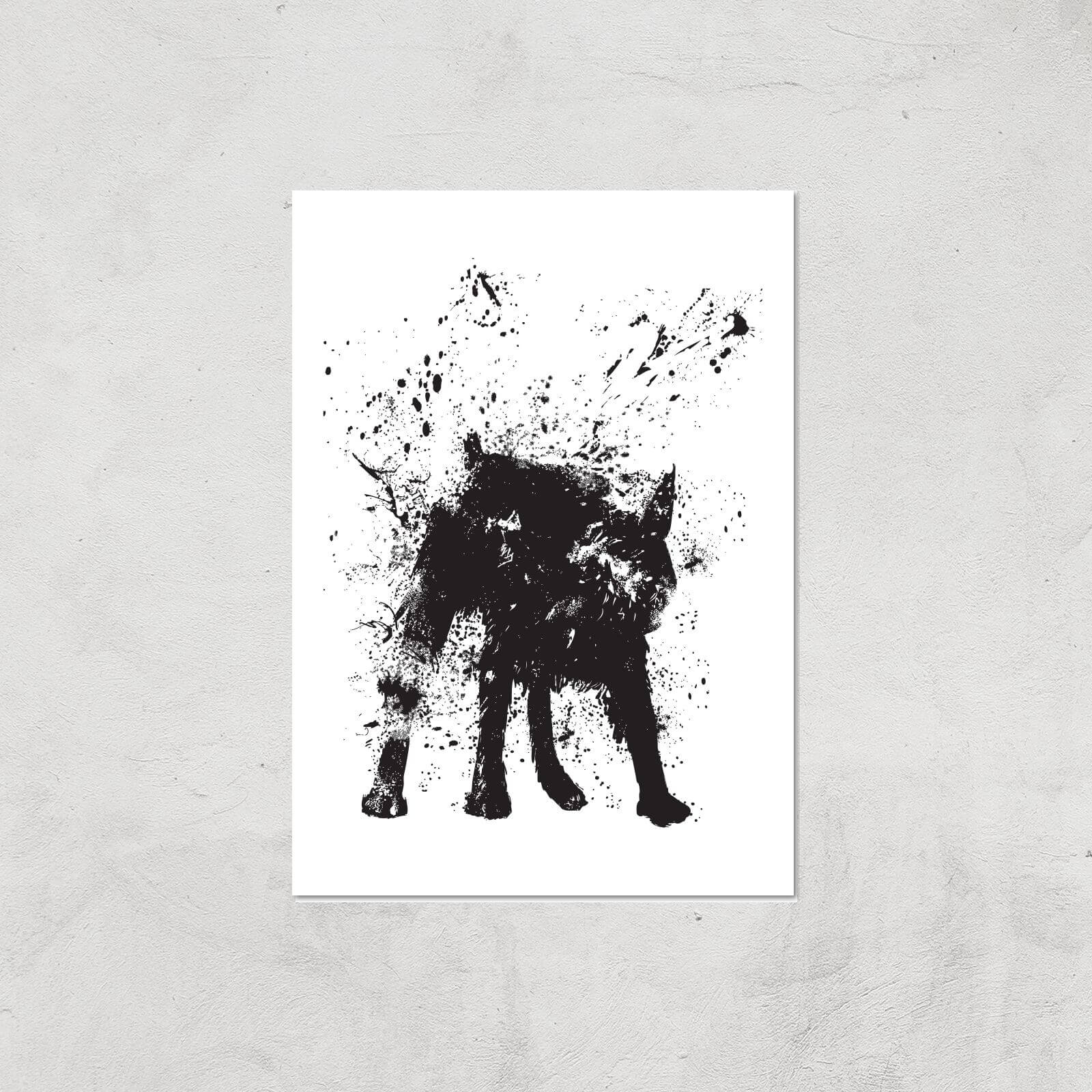 Wet Dog Print Giclee Art Print - A4 - Print Only