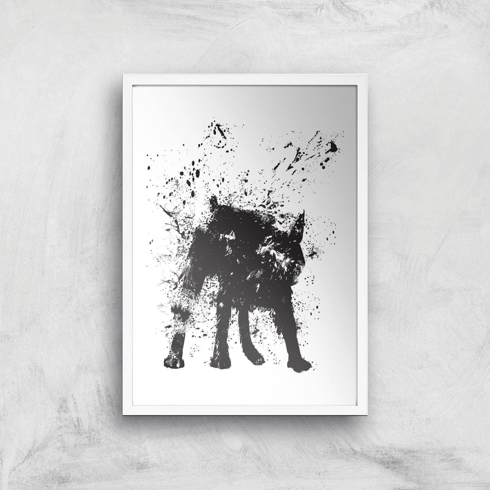 Wet Dog Print Giclee Art Print - A3 - White Frame