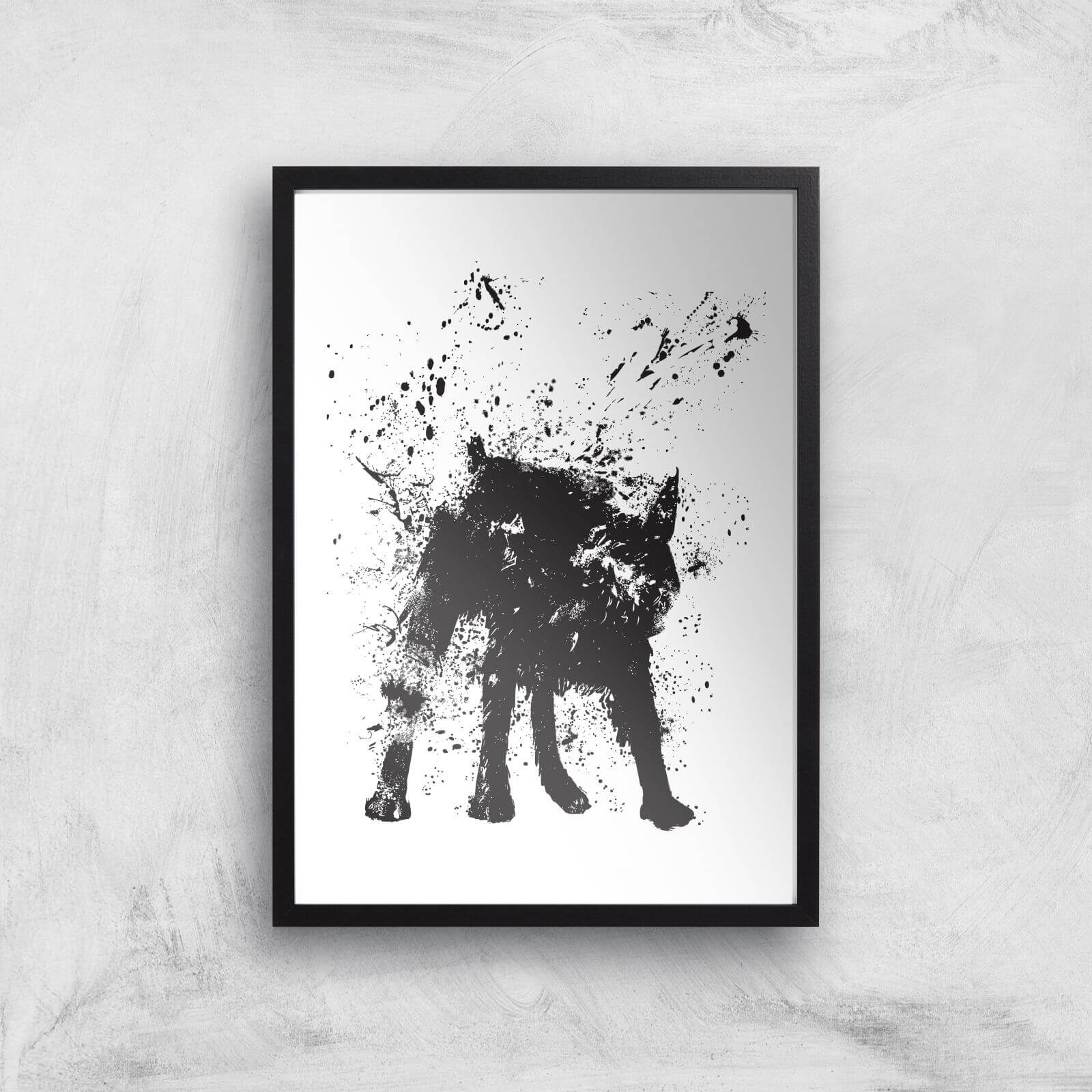 Wet Dog Print Giclee Art Print - A3 - Black Frame