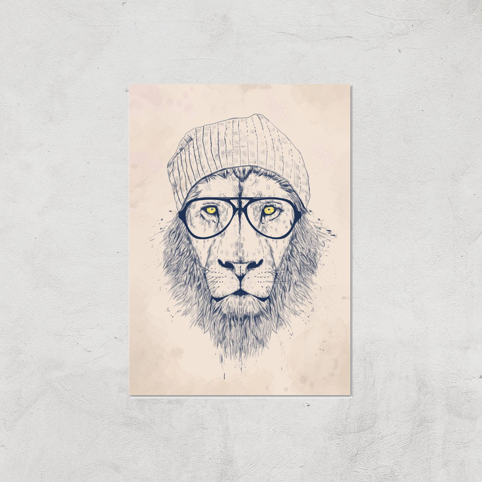 Cool Lion Print Giclee Art Print - A2 - Print Only