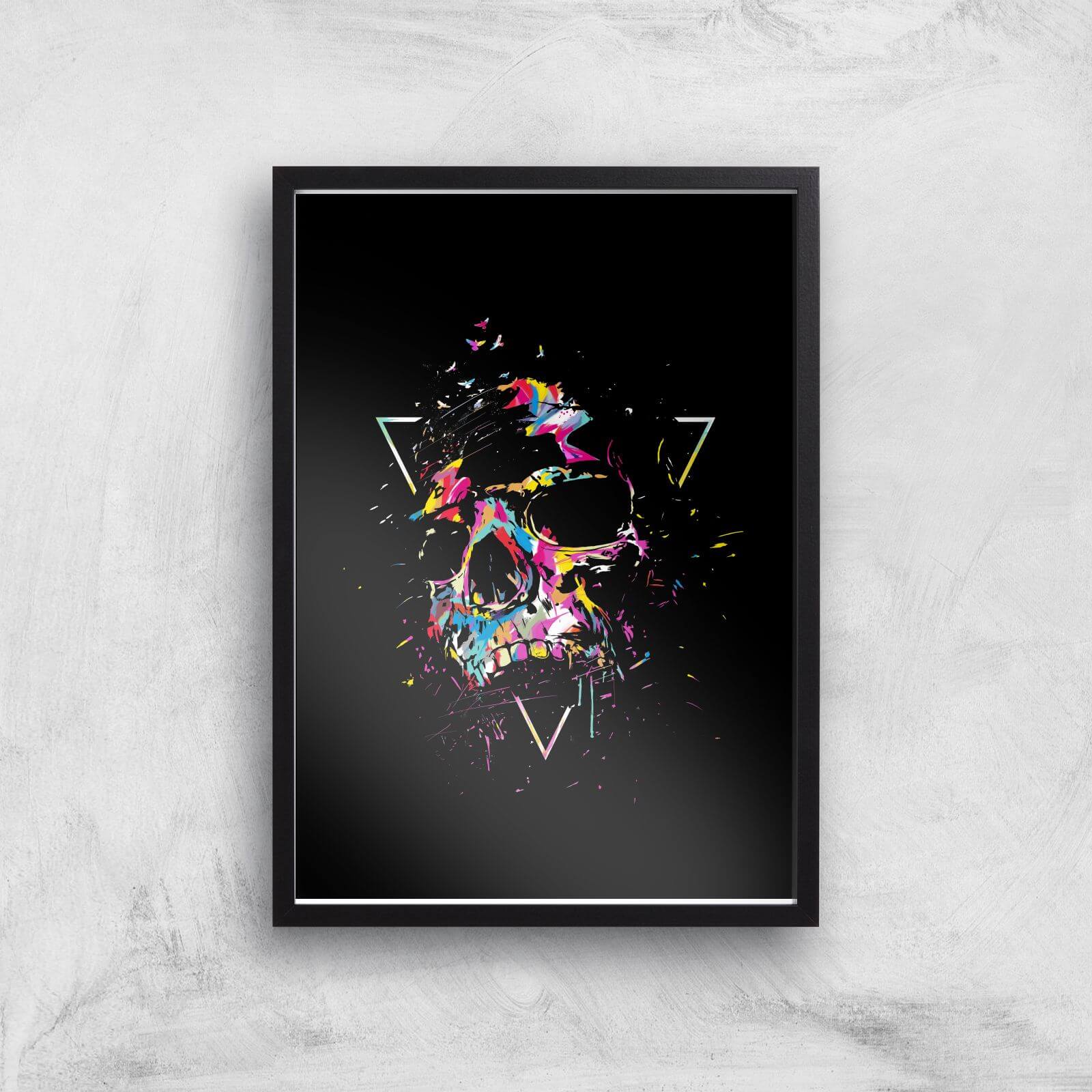 Skull Print Giclee Art Print - A3 - Black Frame