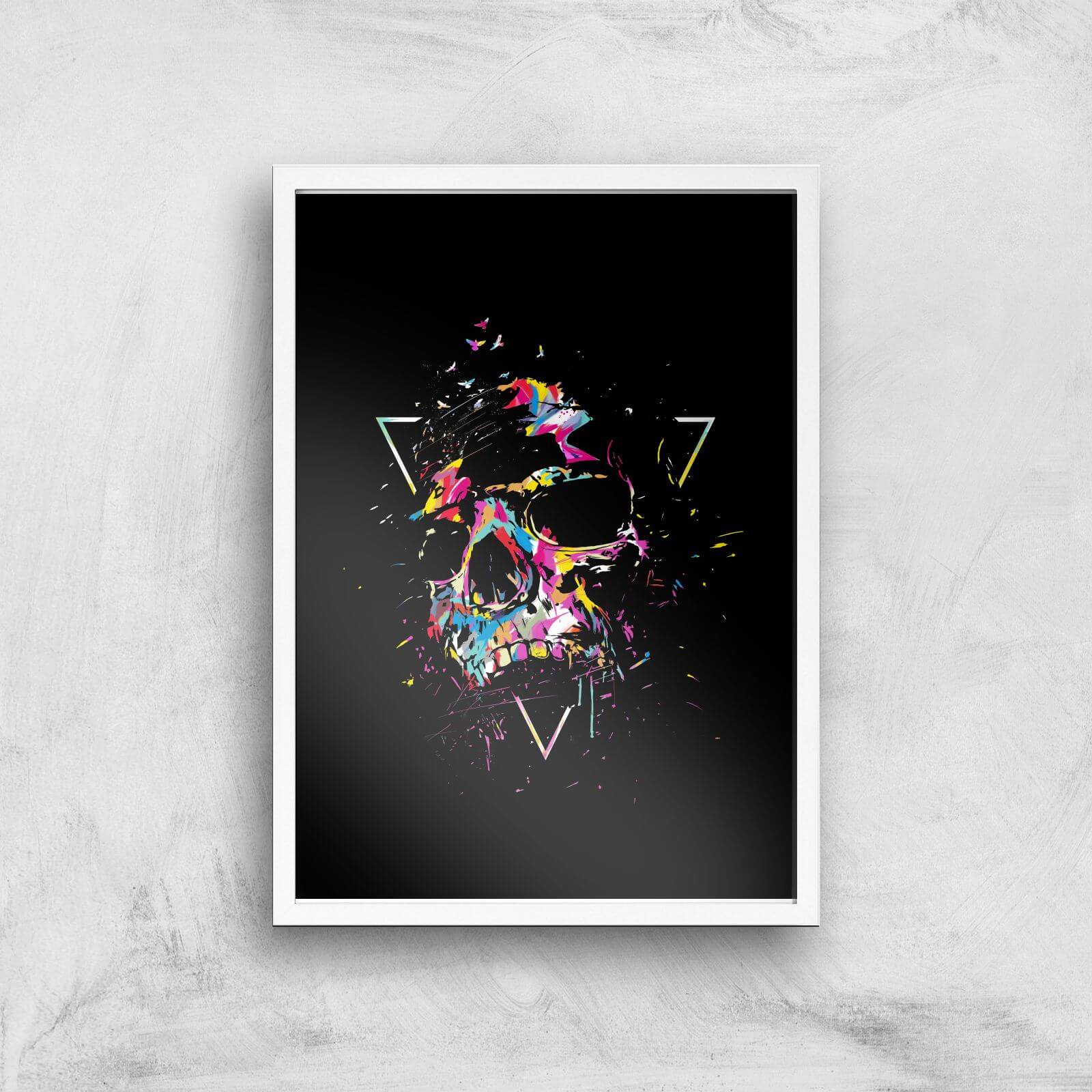 Skull Print Giclee Art Print - A2 - White Frame