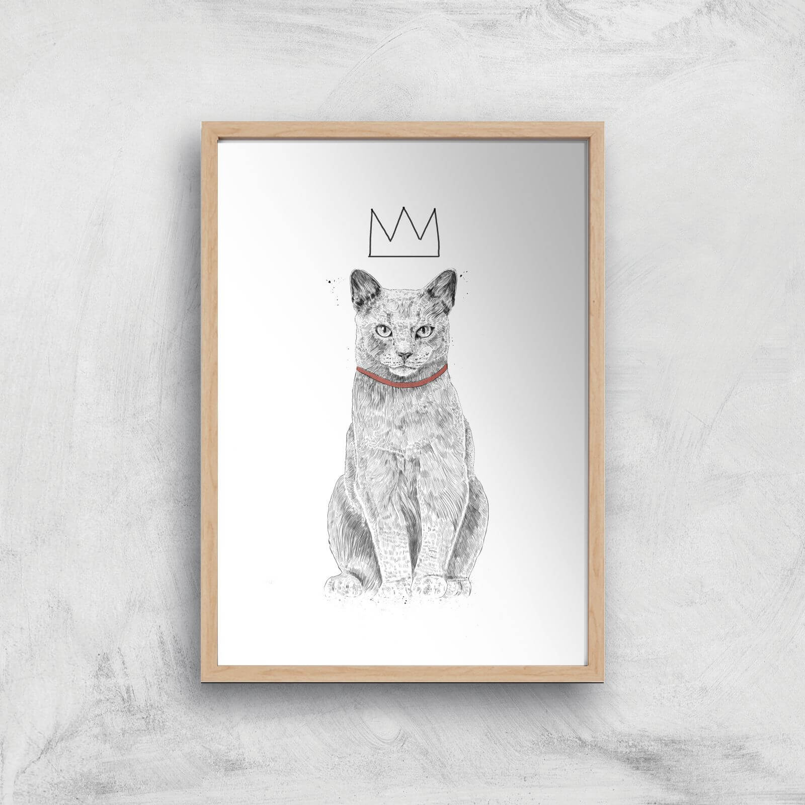 King Of Everything Black & White Giclee Art Print - A3 - Wooden Frame