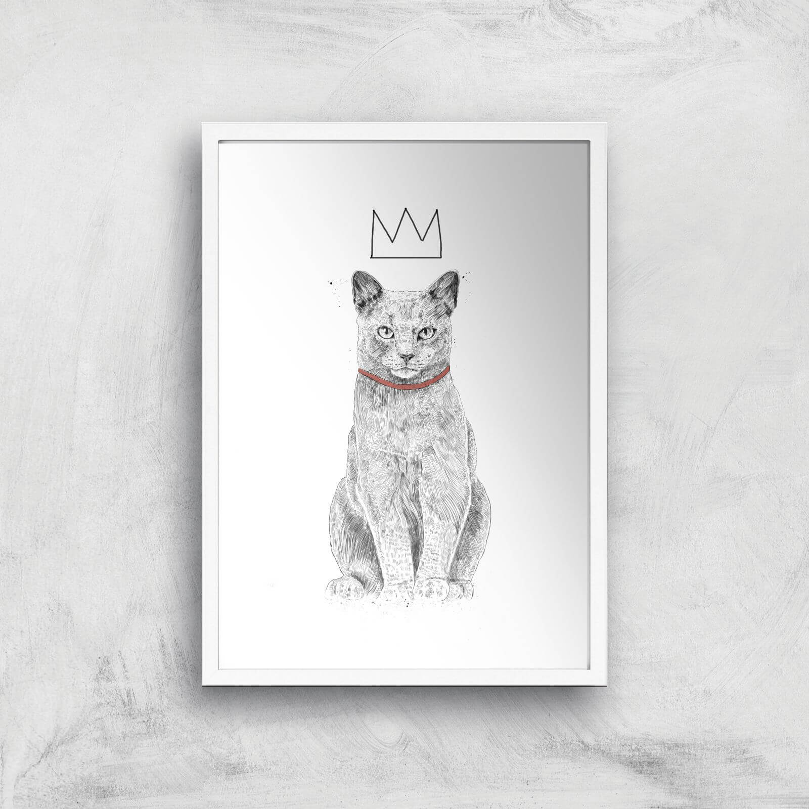 King Of Everything Black & White Giclee Art Print - A2 - White Frame