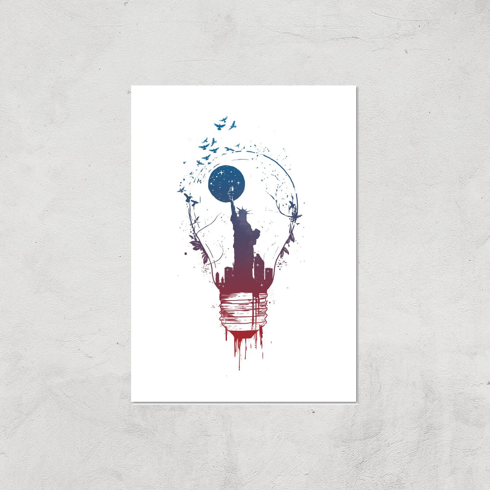 Big City Lights Print Giclee Art Print - A4 - Print Only