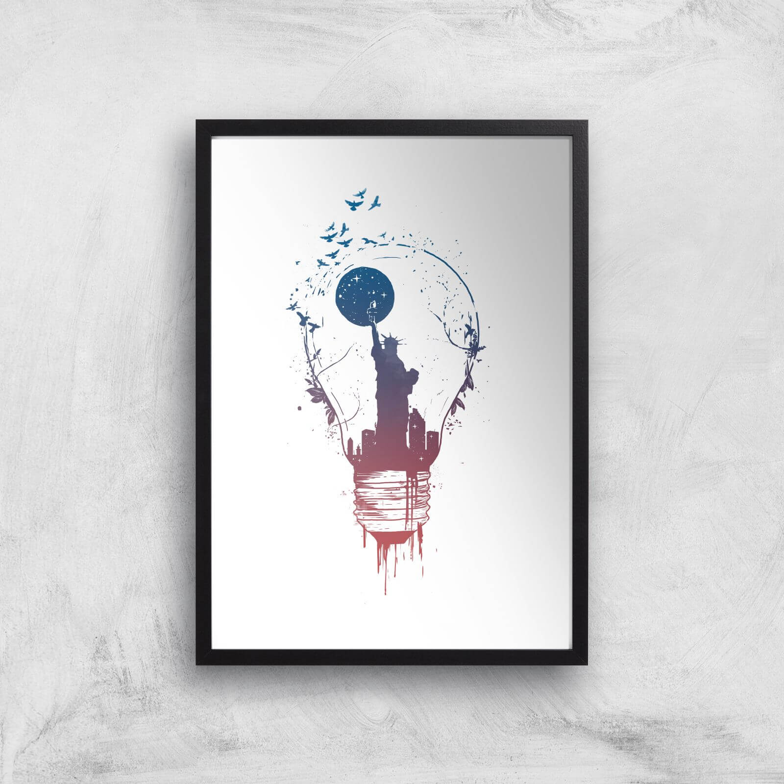 Big City Lights Print Giclee Art Print - A2 - Black Frame