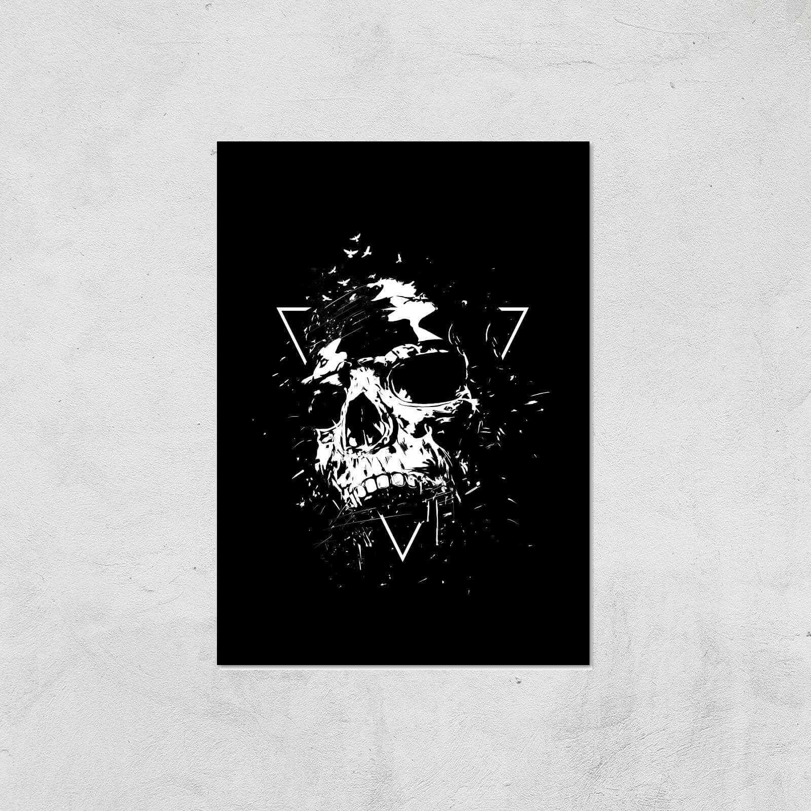 Skull Black & White Print Giclee Art Print - A3 - Print Only