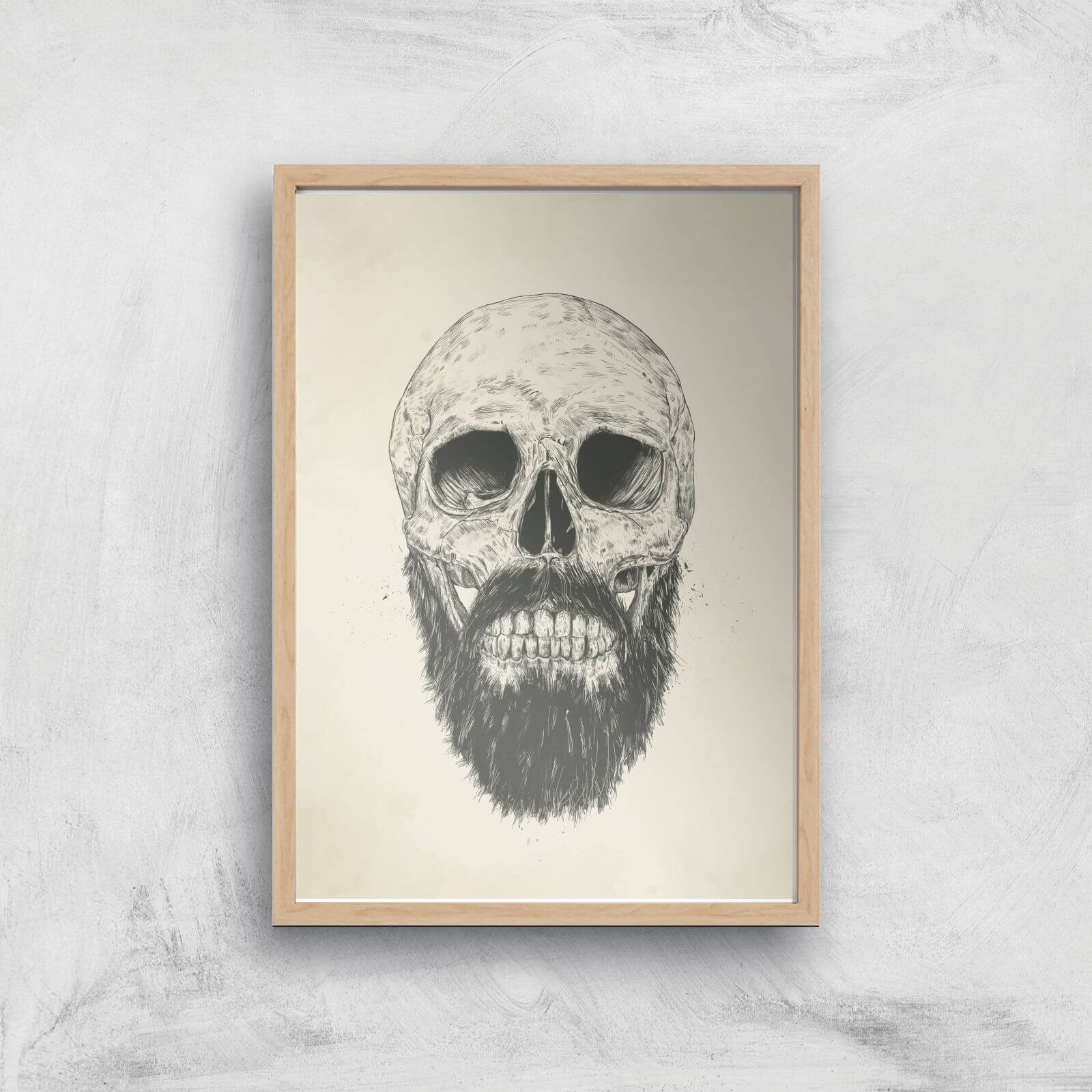 The Beard Is Not Dead Print Giclee Art Print - A4 - Wooden Frame
