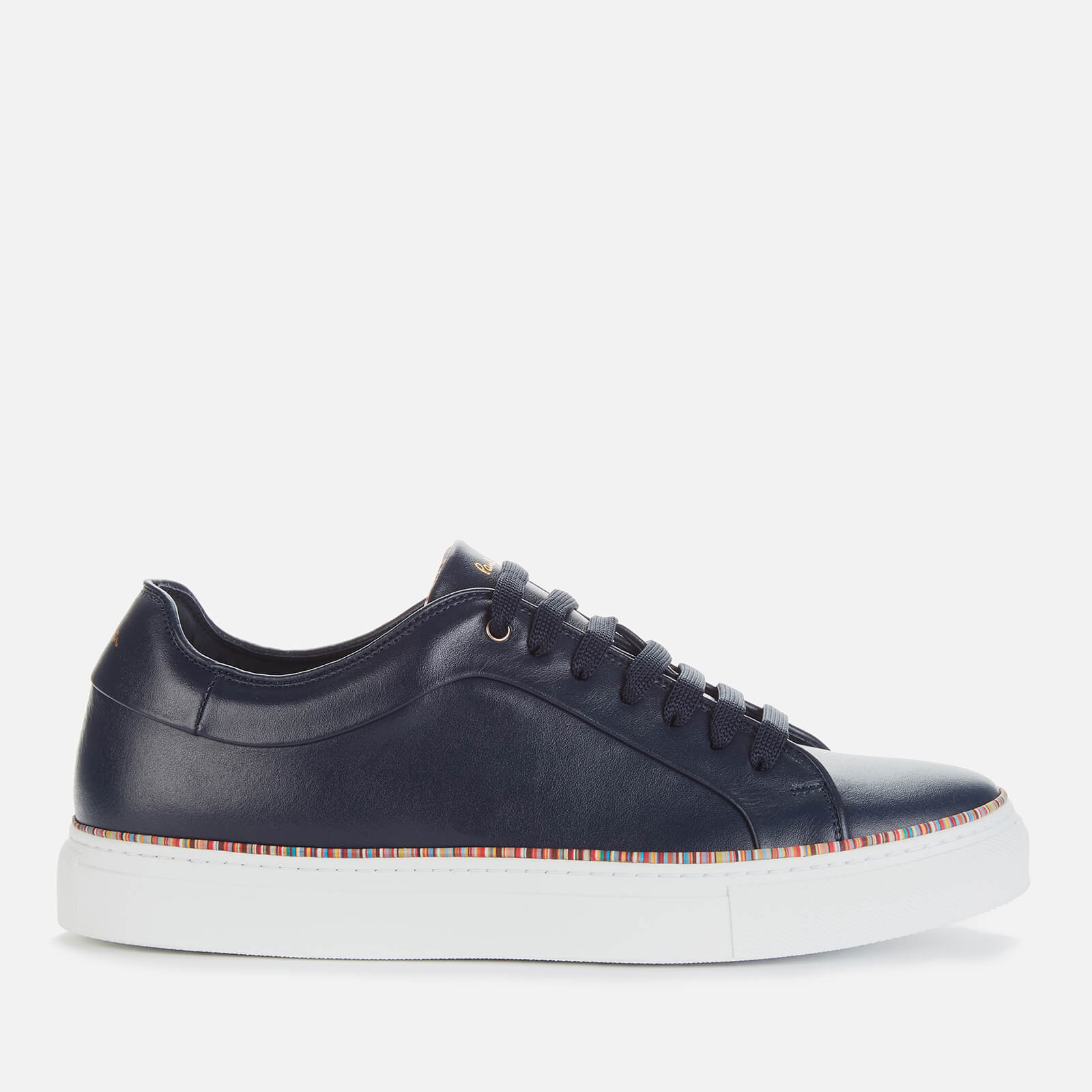 Paul Smith Men's Basso Leather Cupsole Trainers - Dark Navy/Multi Piping - UK 7